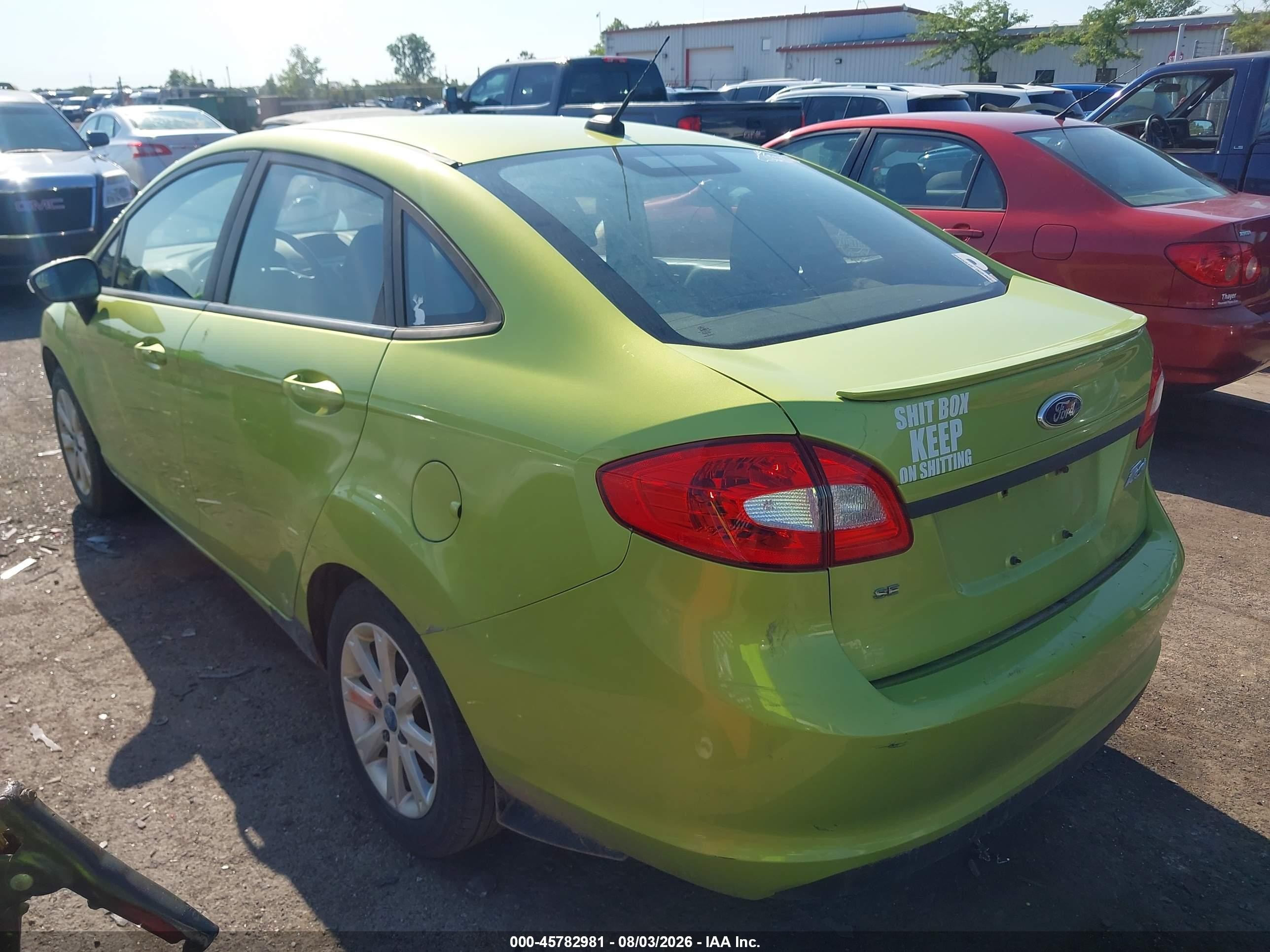 2013 Ford Fiesta Se Green vin: 3FADP4BJ9DM158694