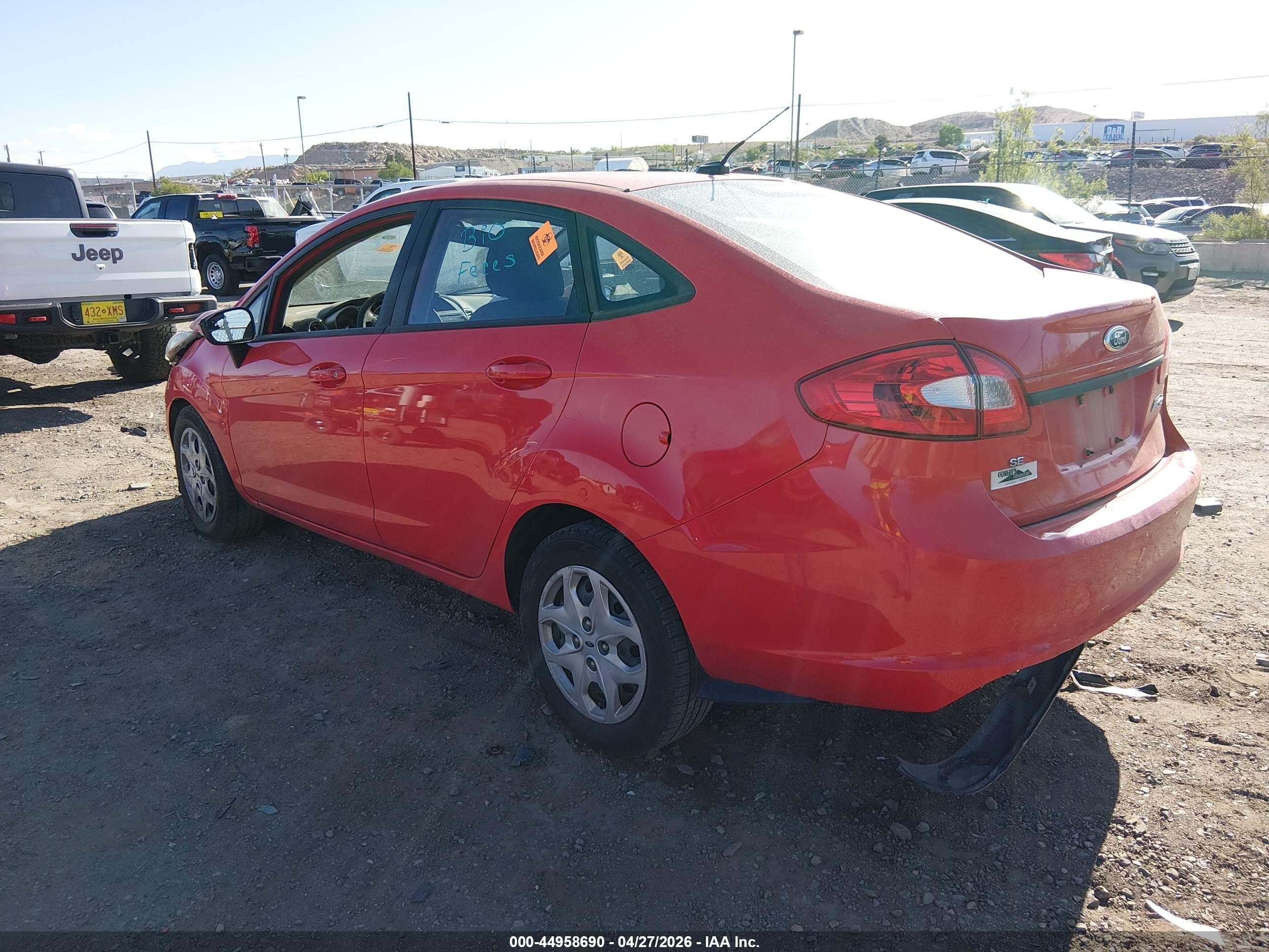 2013 Ford Fiesta Se Red vin: 3FADP4BJ9DM158856