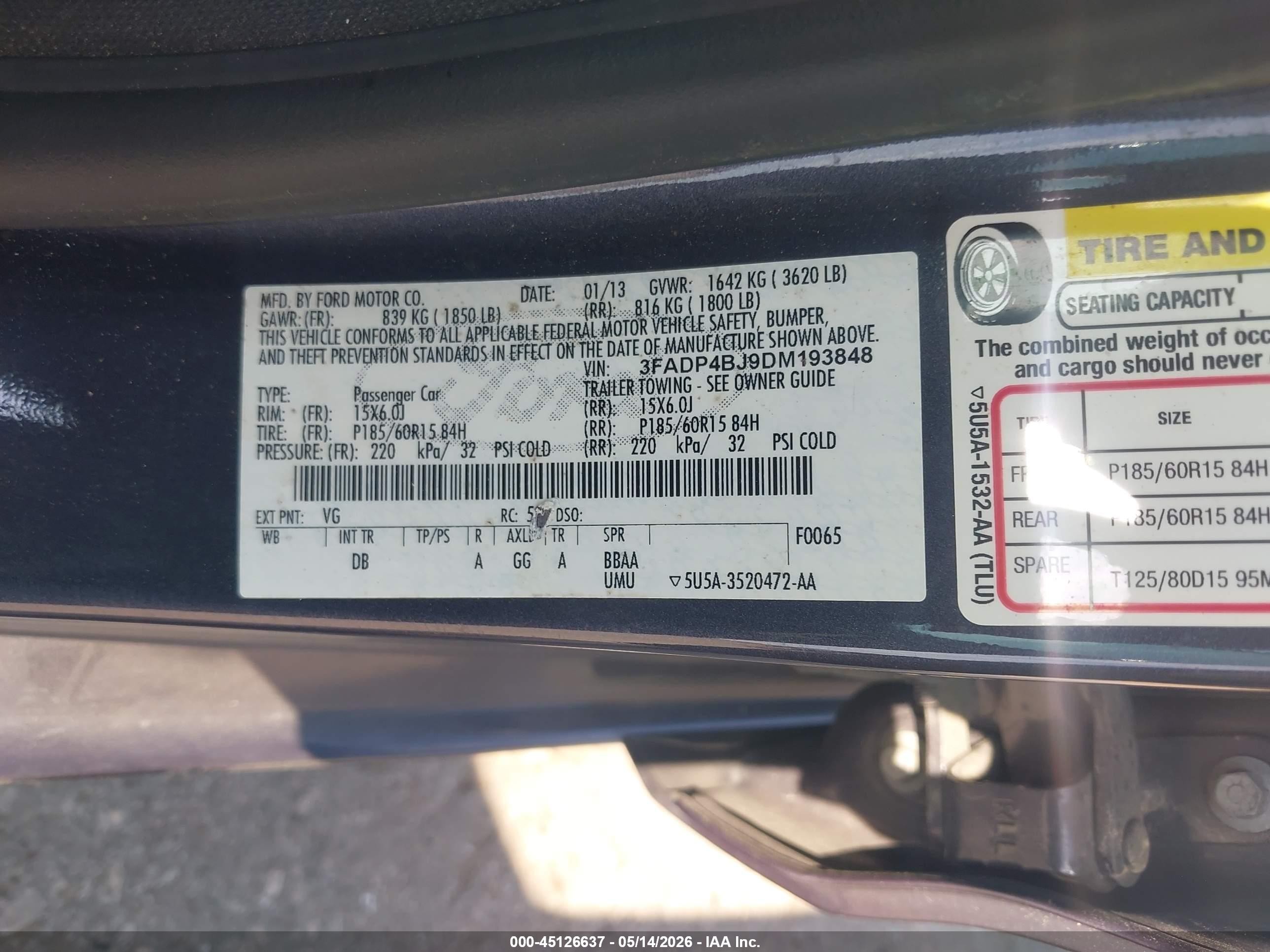 2013 Ford Fiesta Se Gray vin: 3FADP4BJ9DM193848