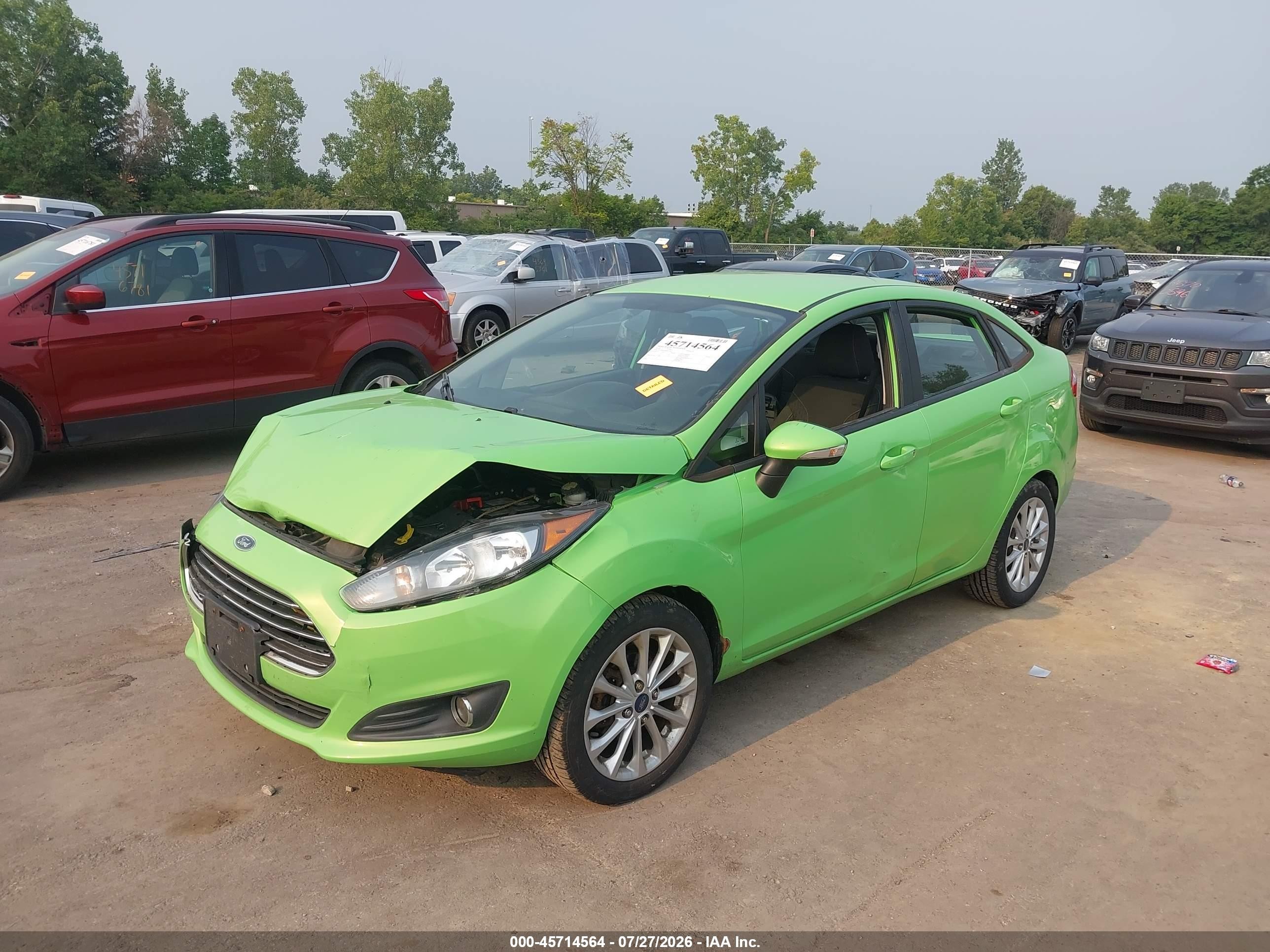 2014 Ford Fiesta Se Green vin: 3FADP4BJ9EM132047