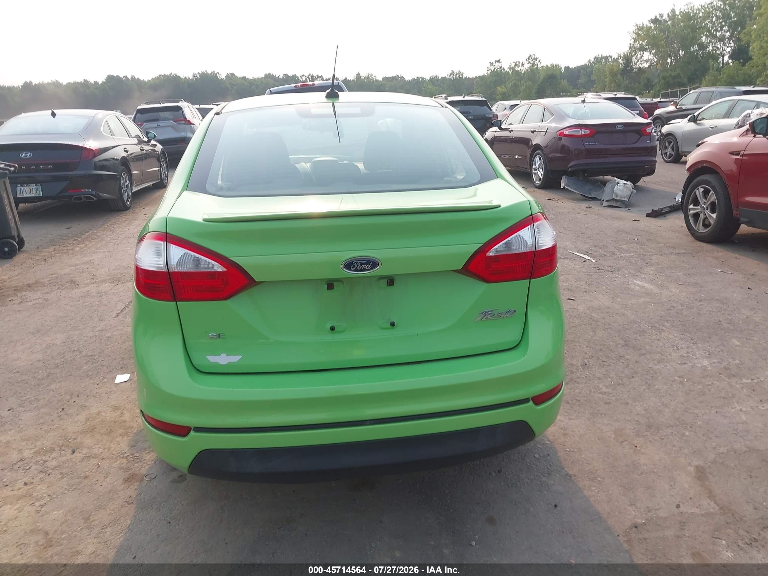 2014 Ford Fiesta Se Green vin: 3FADP4BJ9EM132047