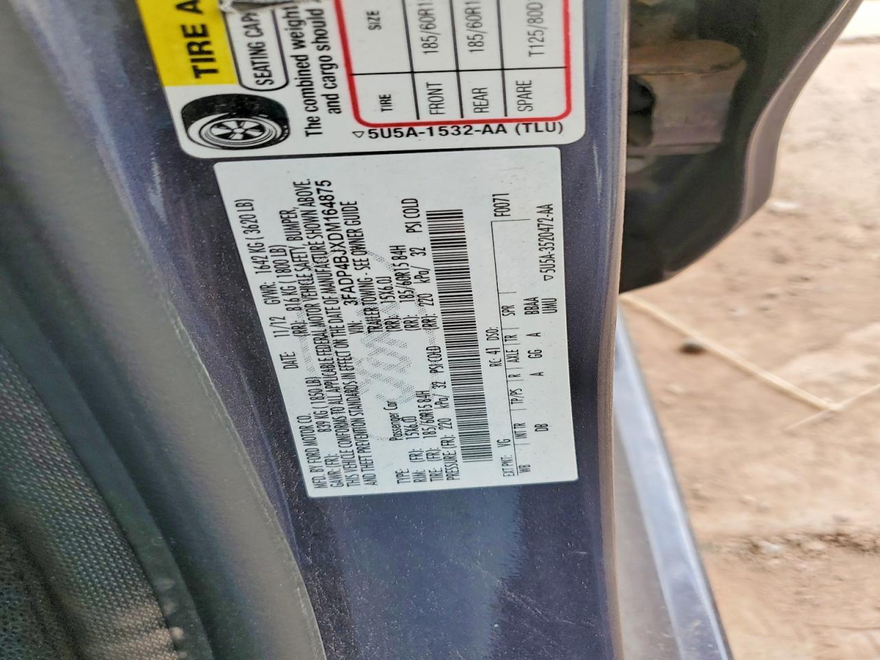 2013 Ford Fiesta Se Gray vin: 3FADP4BJXDM164875