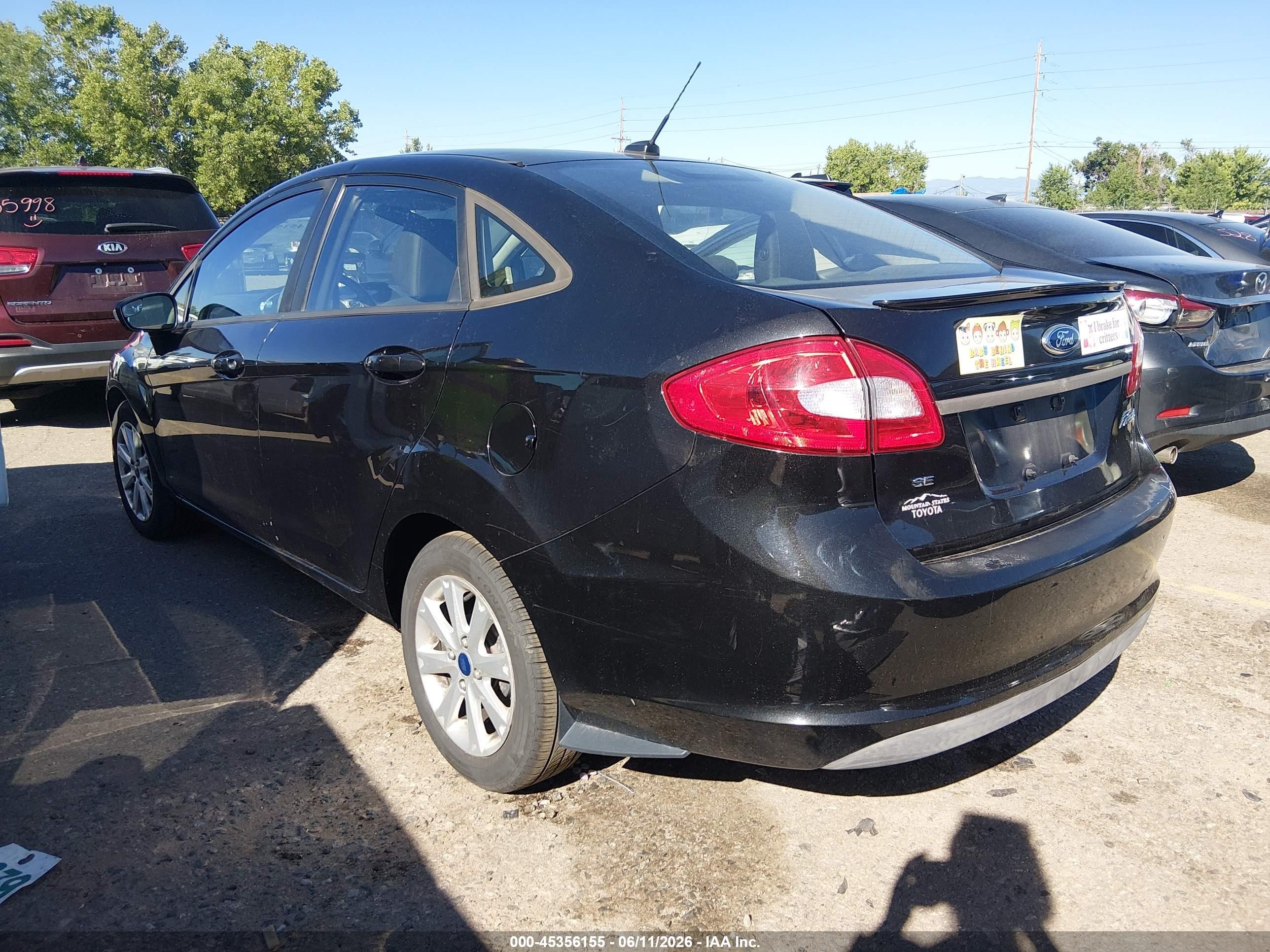 2013 Ford Fiesta Se Black vin: 3FADP4BJXDM167999