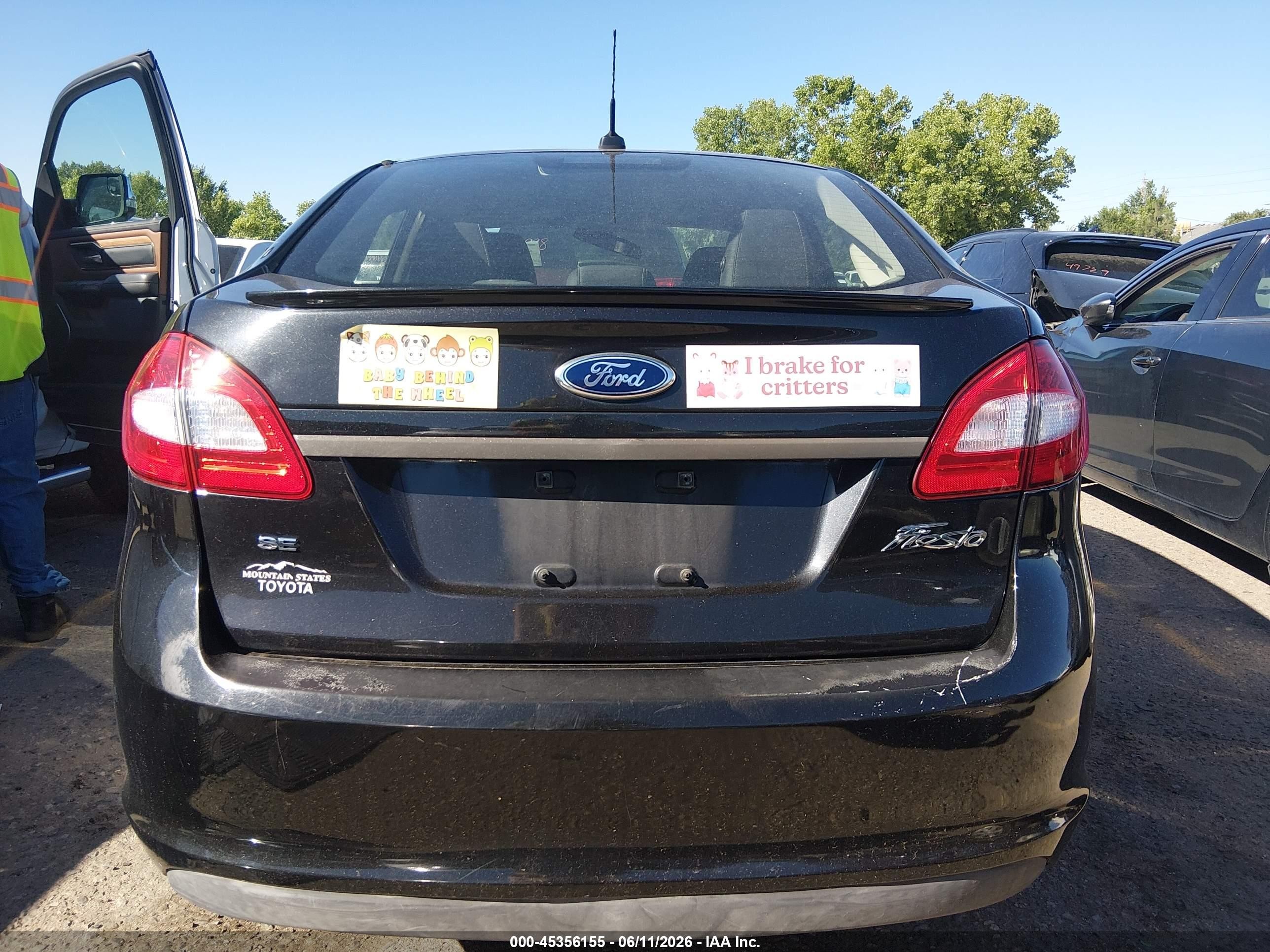 2013 Ford Fiesta Se Black vin: 3FADP4BJXDM167999