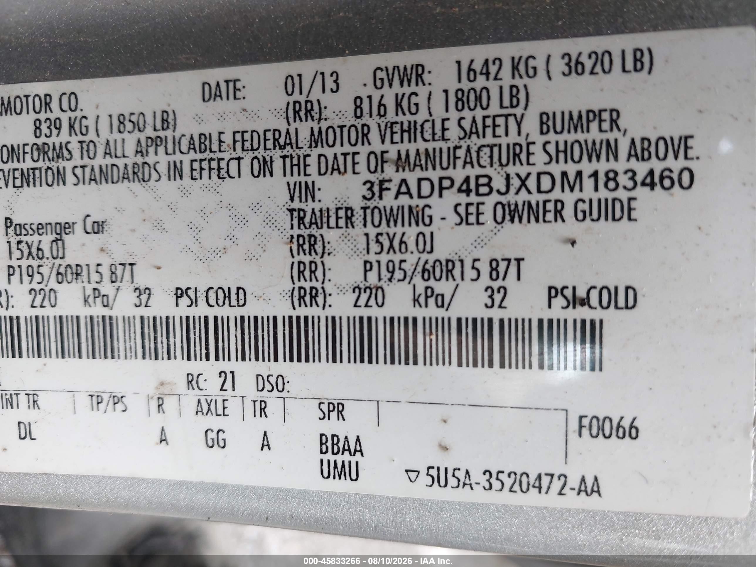 2013 Ford Fiesta Se Silver vin: 3FADP4BJXDM183460