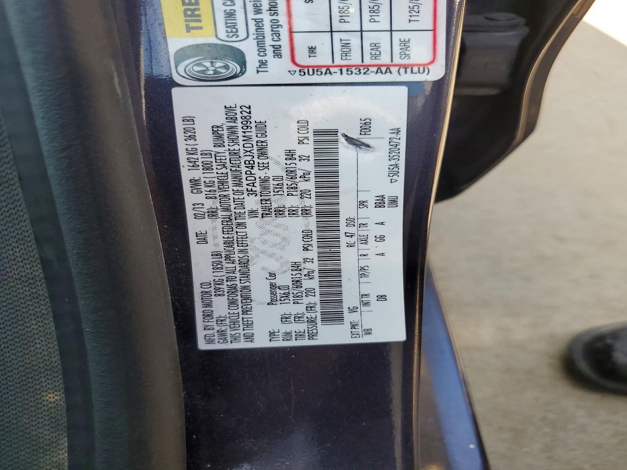 2013 Ford Fiesta Se Blue vin: 3FADP4BJXDM199822