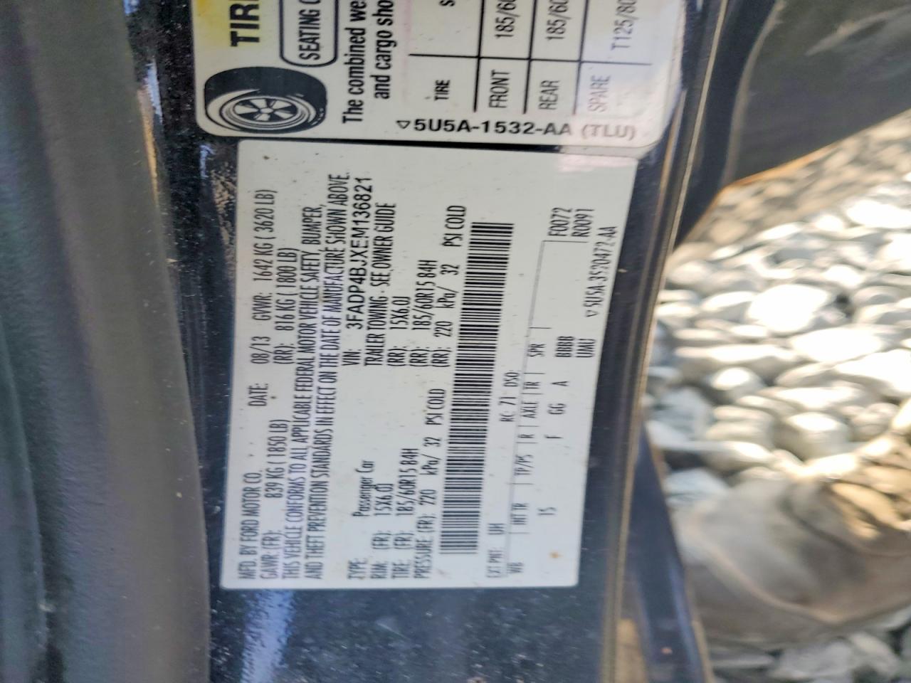 2014 Ford Fiesta Se Black vin: 3FADP4BJXEM136821
