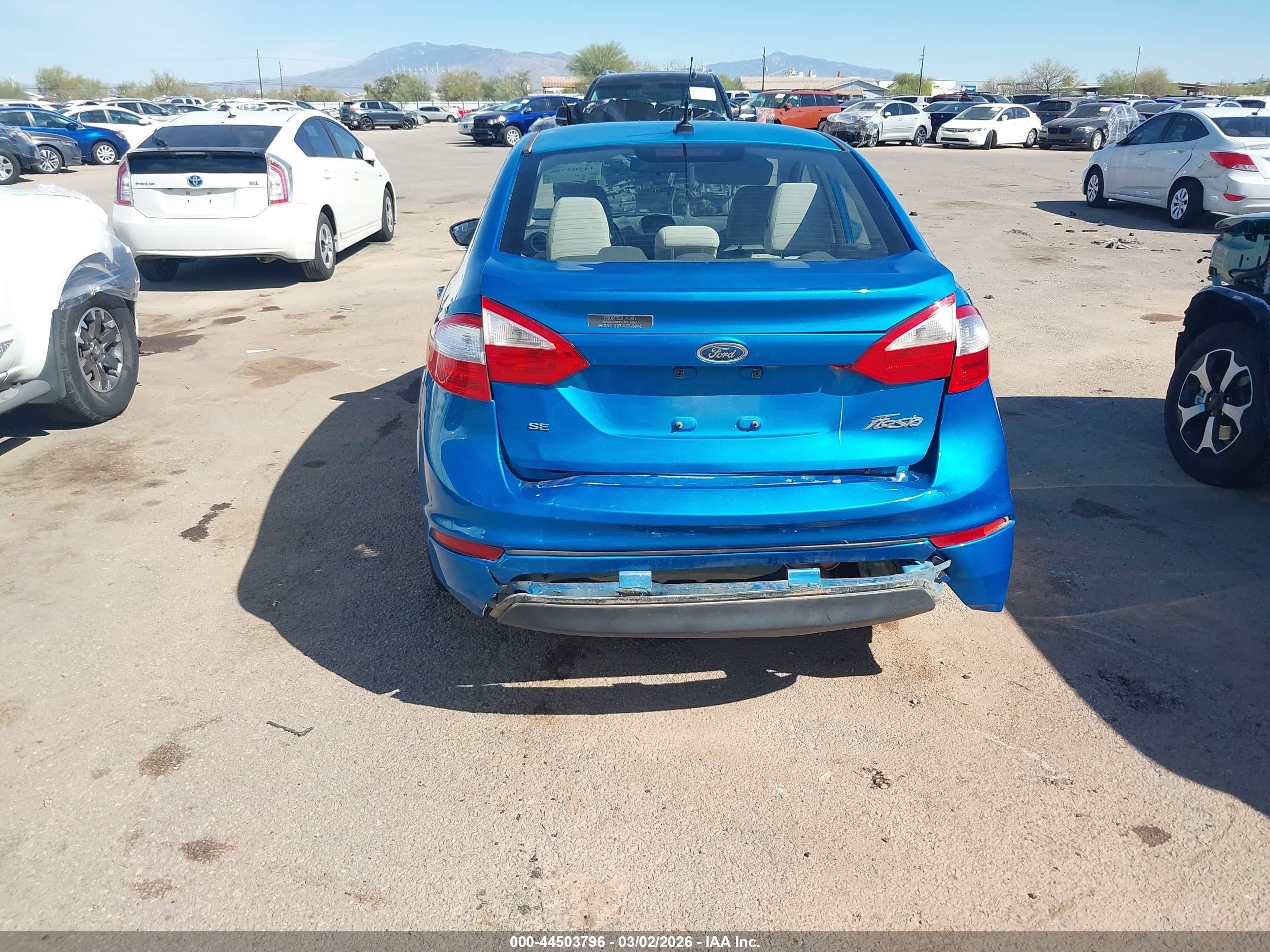 2014 Ford Fiesta Se Blue vin: 3FADP4BJXEM186652