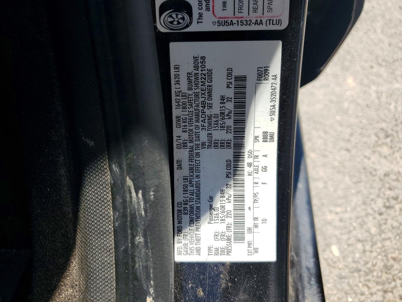 2014 Ford Fiesta Se Black vin: 3FADP4BJXEM221058