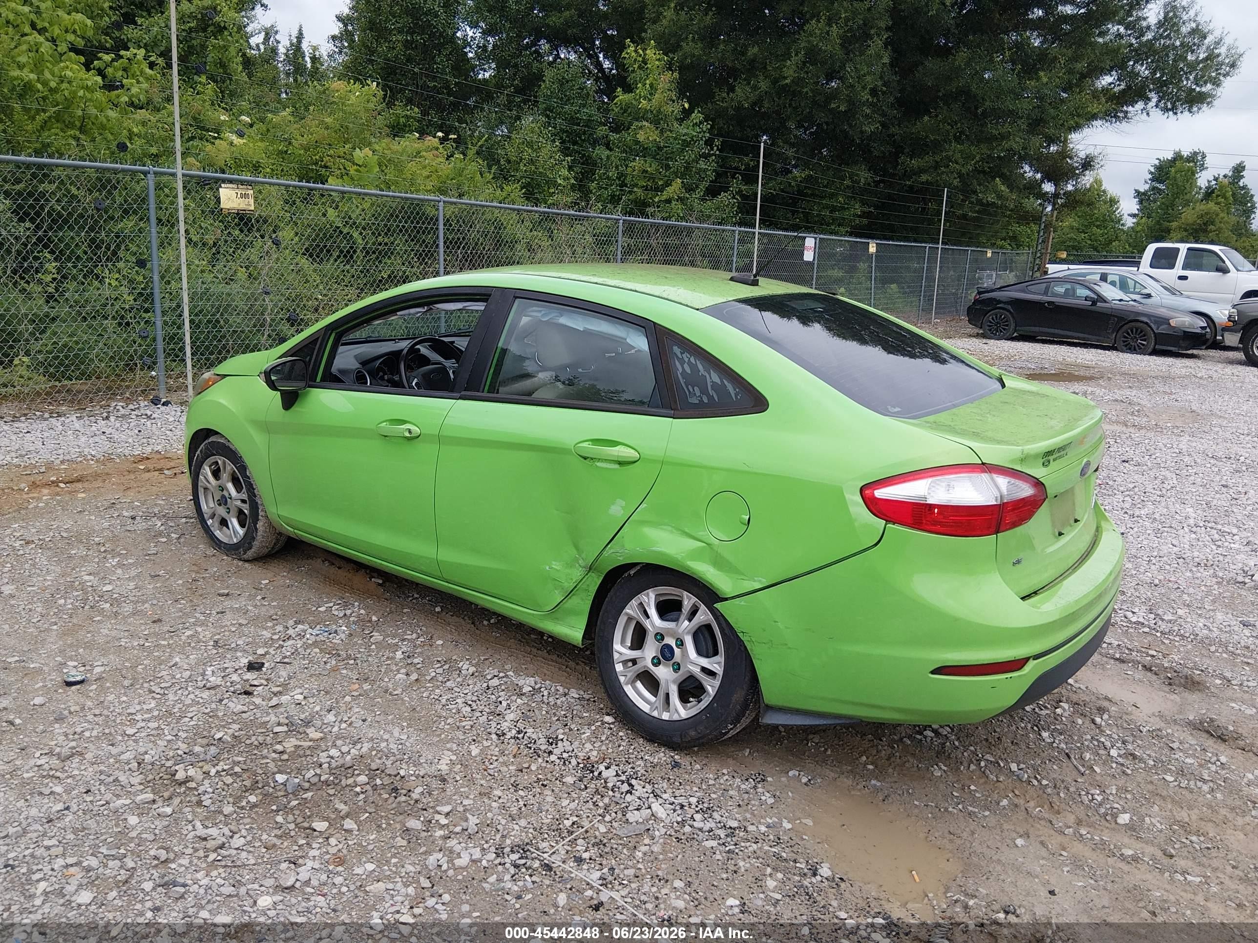 2014 Ford Fiesta Se Green vin: 3FADP4BJXEM232688