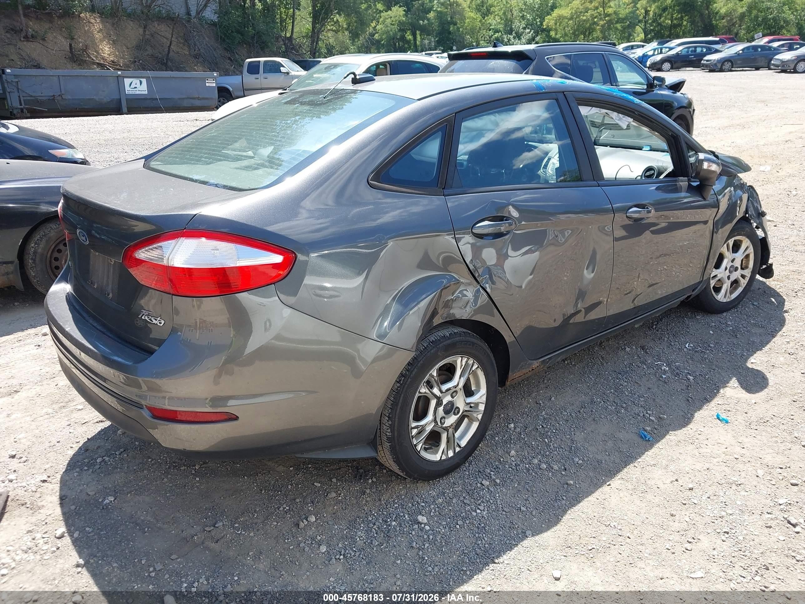 2015 Ford Fiesta Se Gray vin: 3FADP4BJXFM223992