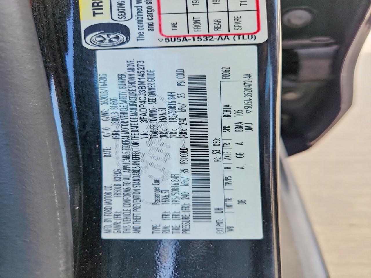 2011 Ford Fiesta Sel Black vin: 3FADP4CJ3BM145273