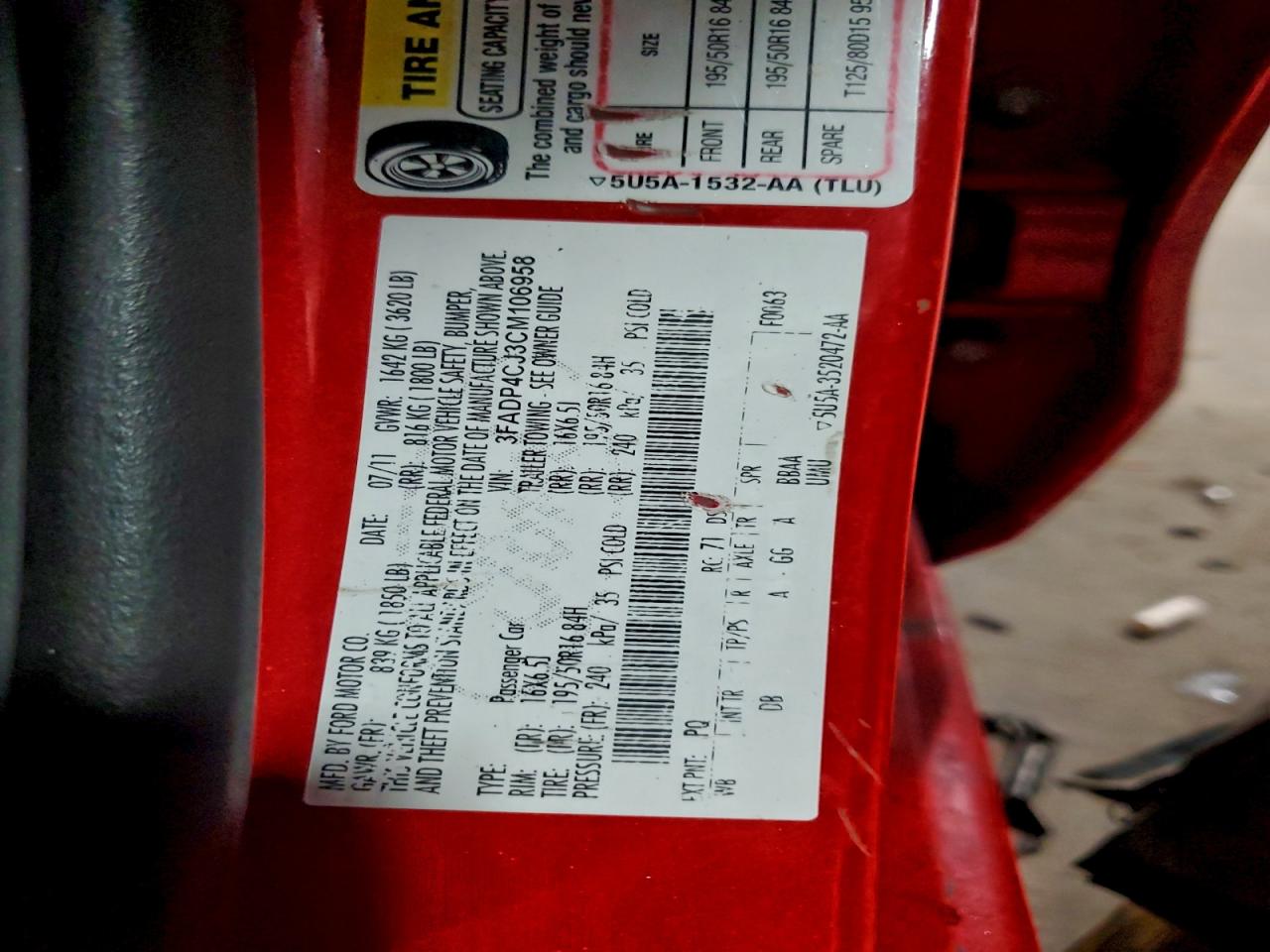 2012 Ford Fiesta Sel Red vin: 3FADP4CJ3CM106958