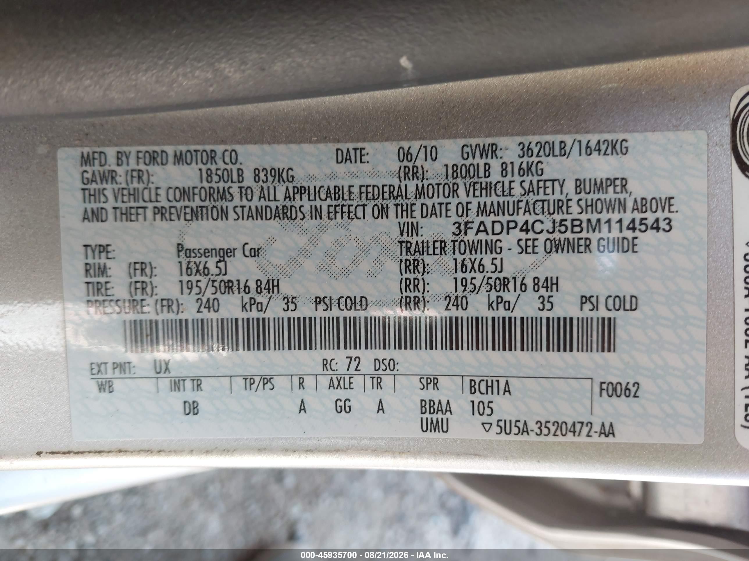 2011 Ford Fiesta Sel Серебряный vin: 3FADP4CJ5BM114543