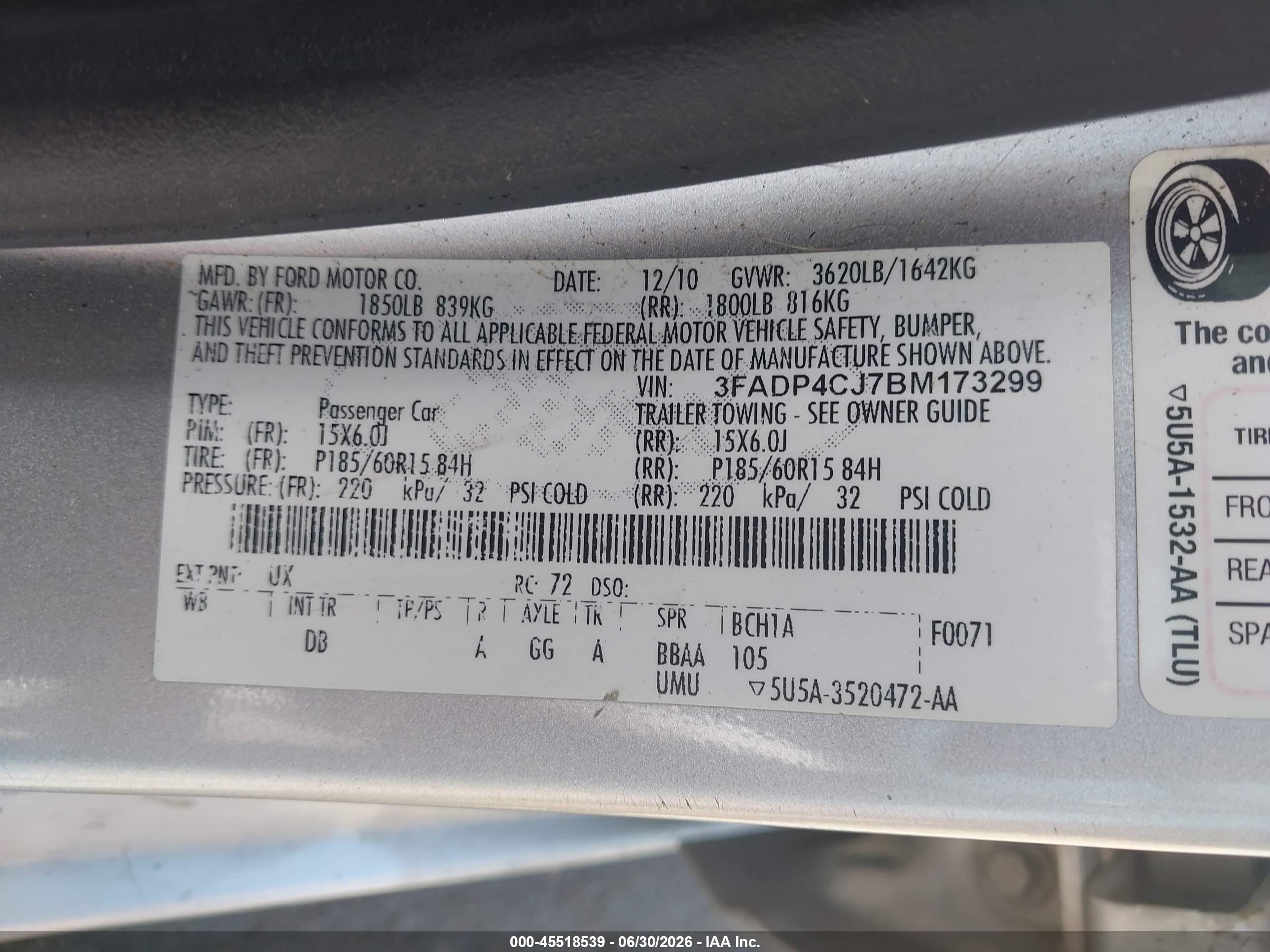 2011 Ford Fiesta Sel Silver vin: 3FADP4CJ7BM173299
