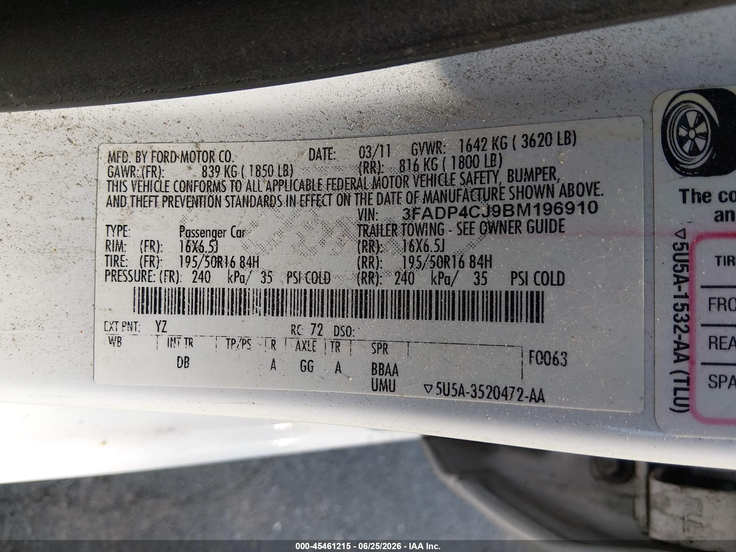 2011 Ford Fiesta Sel Белый vin: 3FADP4CJ9BM196910
