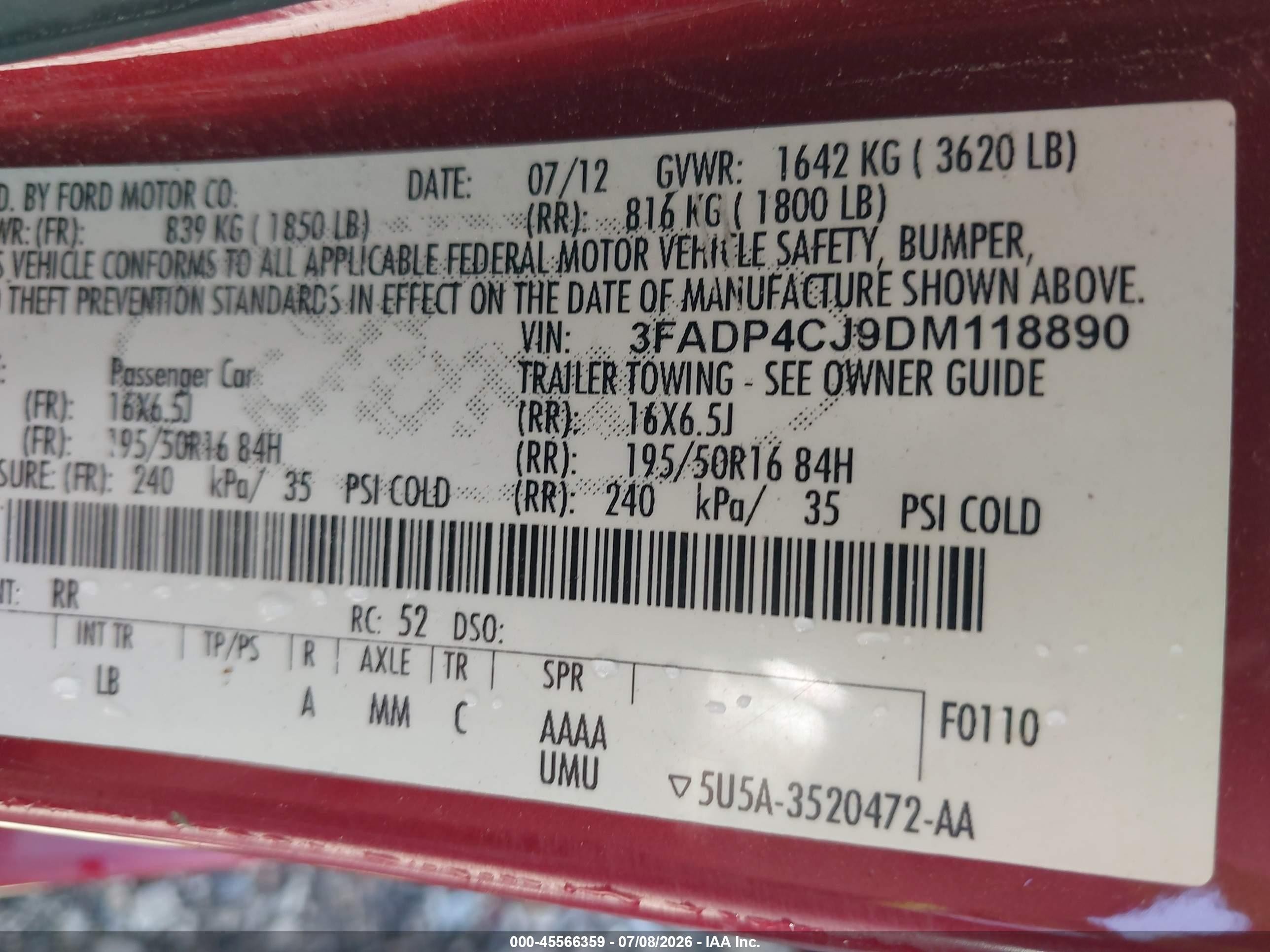 2013 Ford Fiesta Titanium Red vin: 3FADP4CJ9DM118890