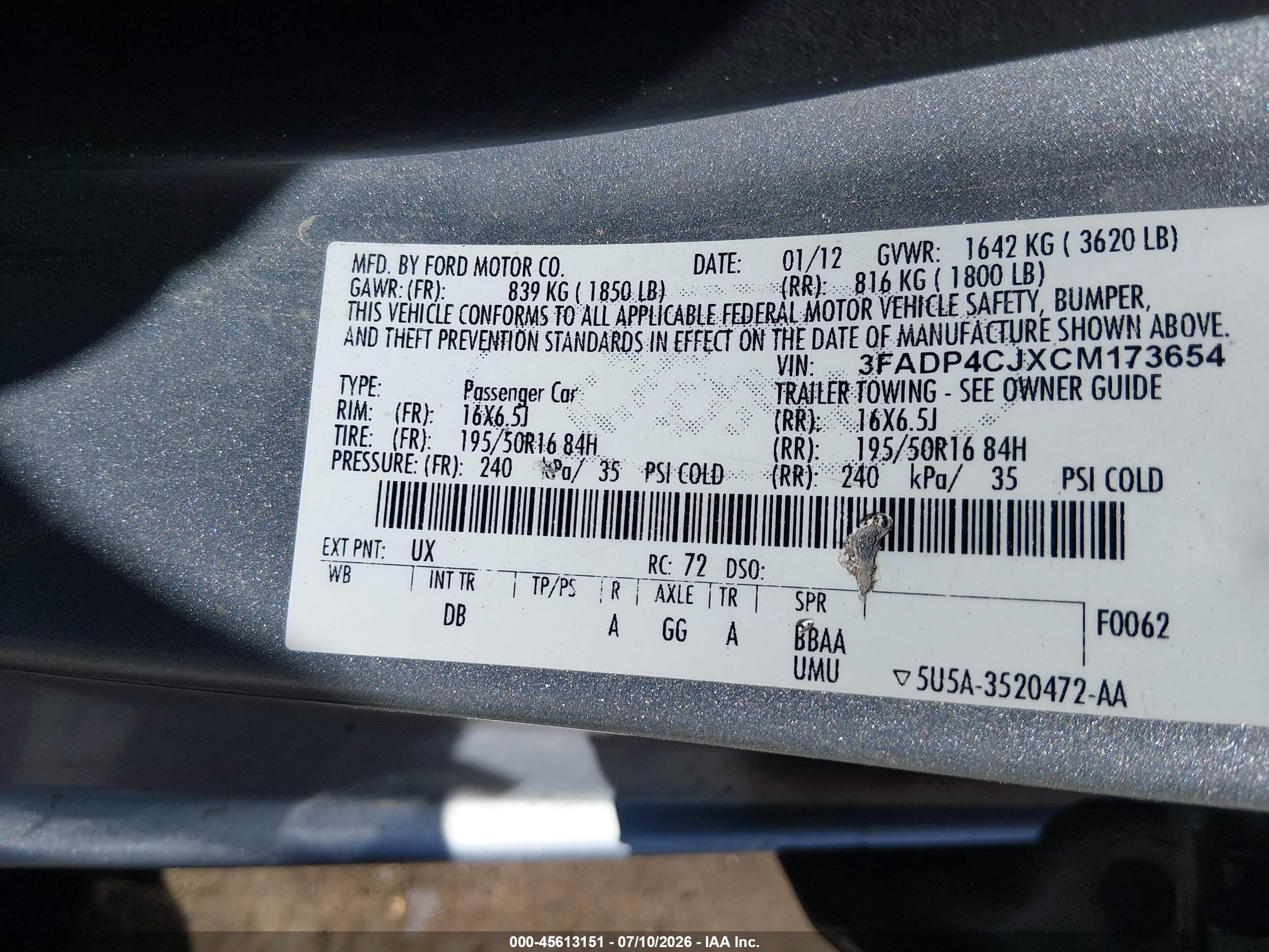 2012 Ford Fiesta Sel Silver vin: 3FADP4CJXCM173654