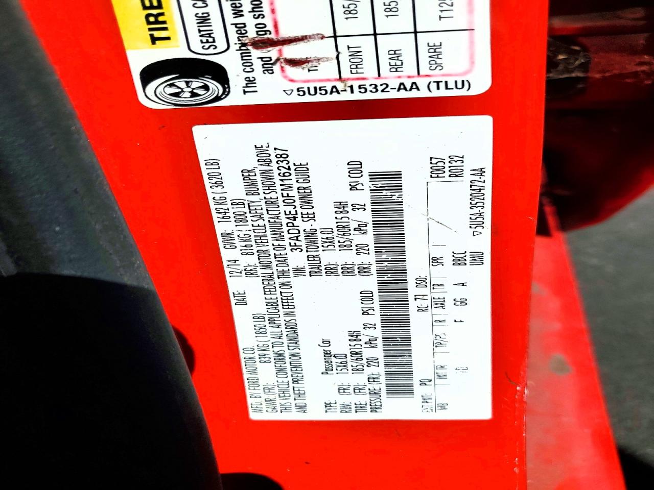 2015 Ford Fiesta Se Красный vin: 3FADP4EJ0FM162387
