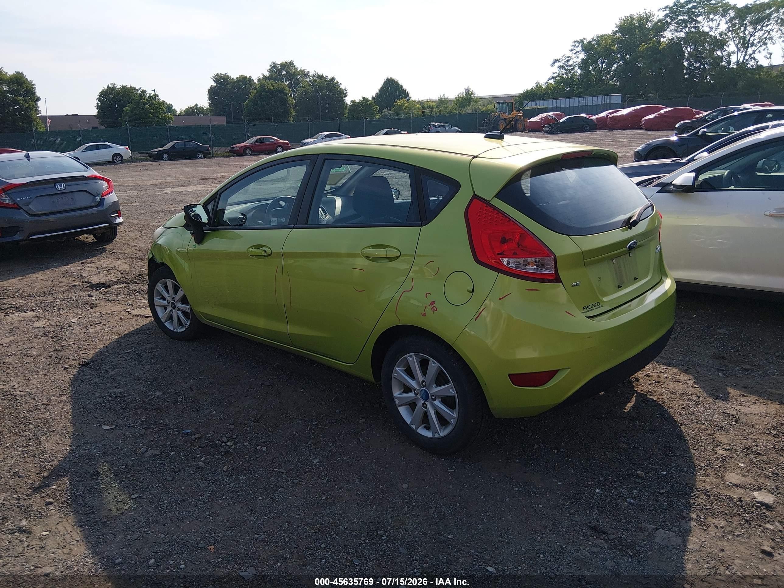 2013 Ford Fiesta Se Green vin: 3FADP4EJ1DM152531