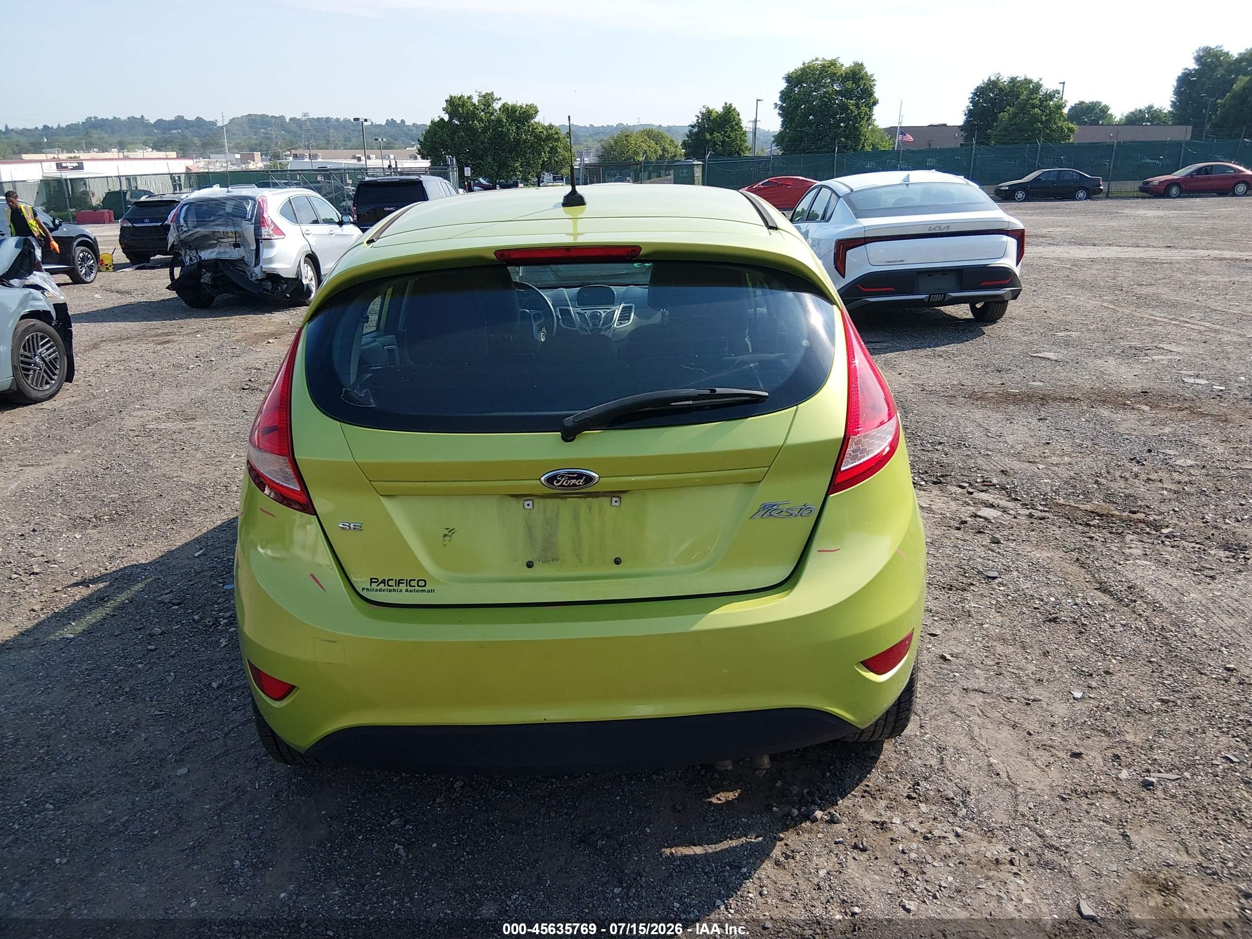 2013 Ford Fiesta Se Green vin: 3FADP4EJ1DM152531