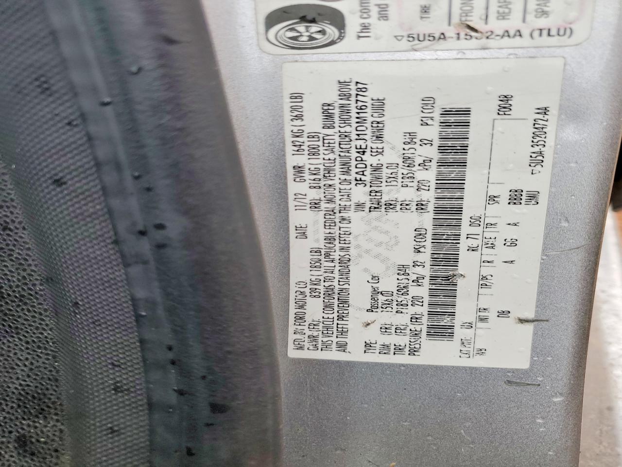 2013 Ford Fiesta Se Silver vin: 3FADP4EJ1DM167787