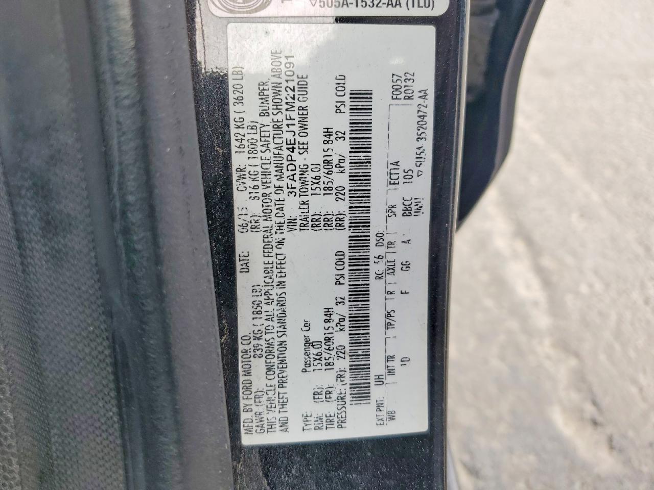 2015 Ford Fiesta Se Черный vin: 3FADP4EJ1FM221091