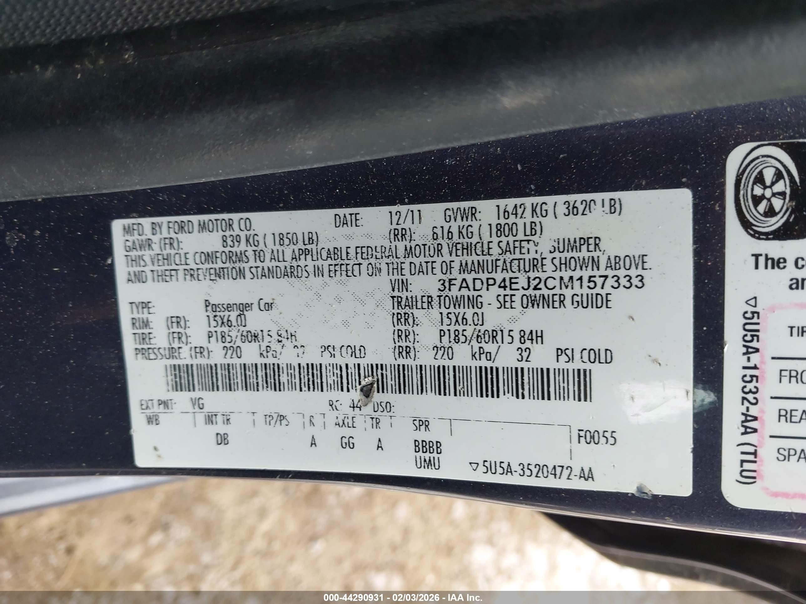 2012 Ford Fiesta Se Синий vin: 3FADP4EJ2CM157333