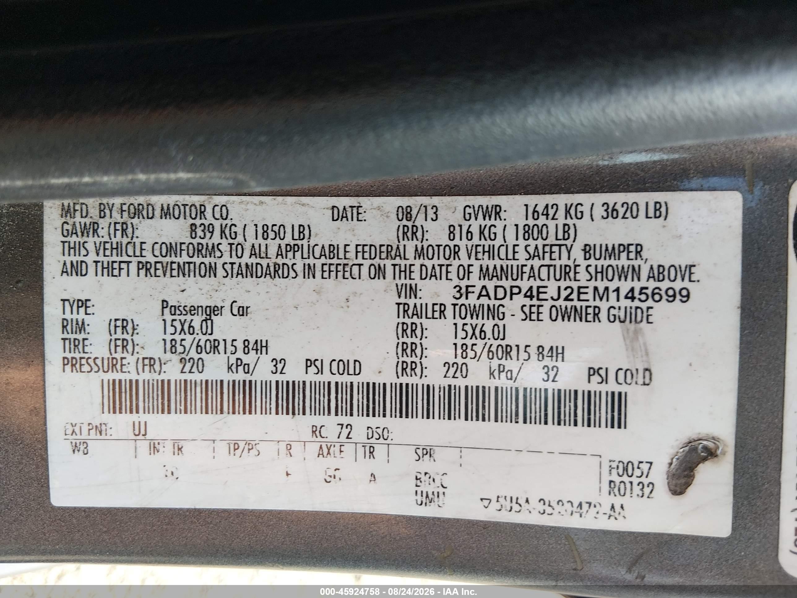 2014 Ford Fiesta Se Gray vin: 3FADP4EJ2EM145699