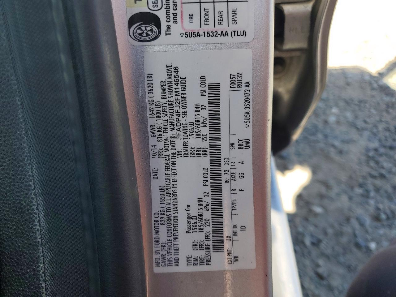 2015 Ford Fiesta Se Silver vin: 3FADP4EJ2FM146546