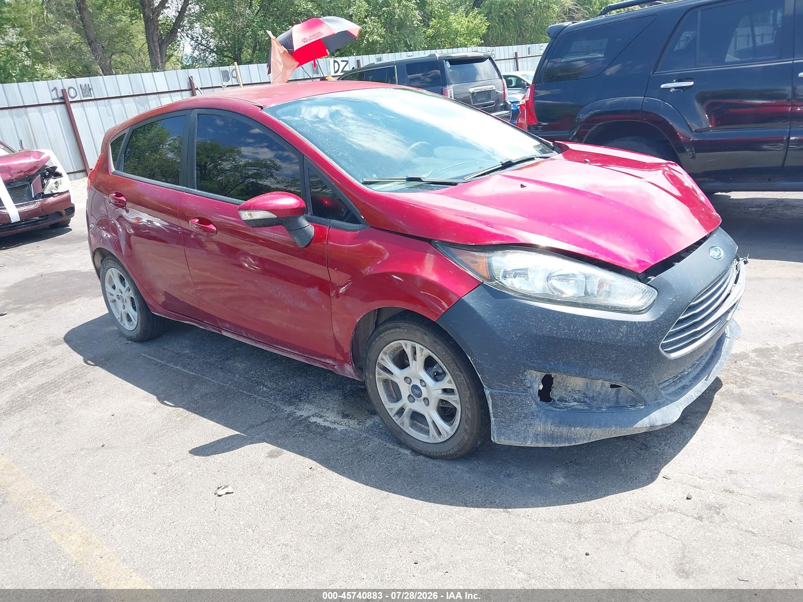 2014 Ford Fiesta Se Red vin: 3FADP4EJ4EM243715