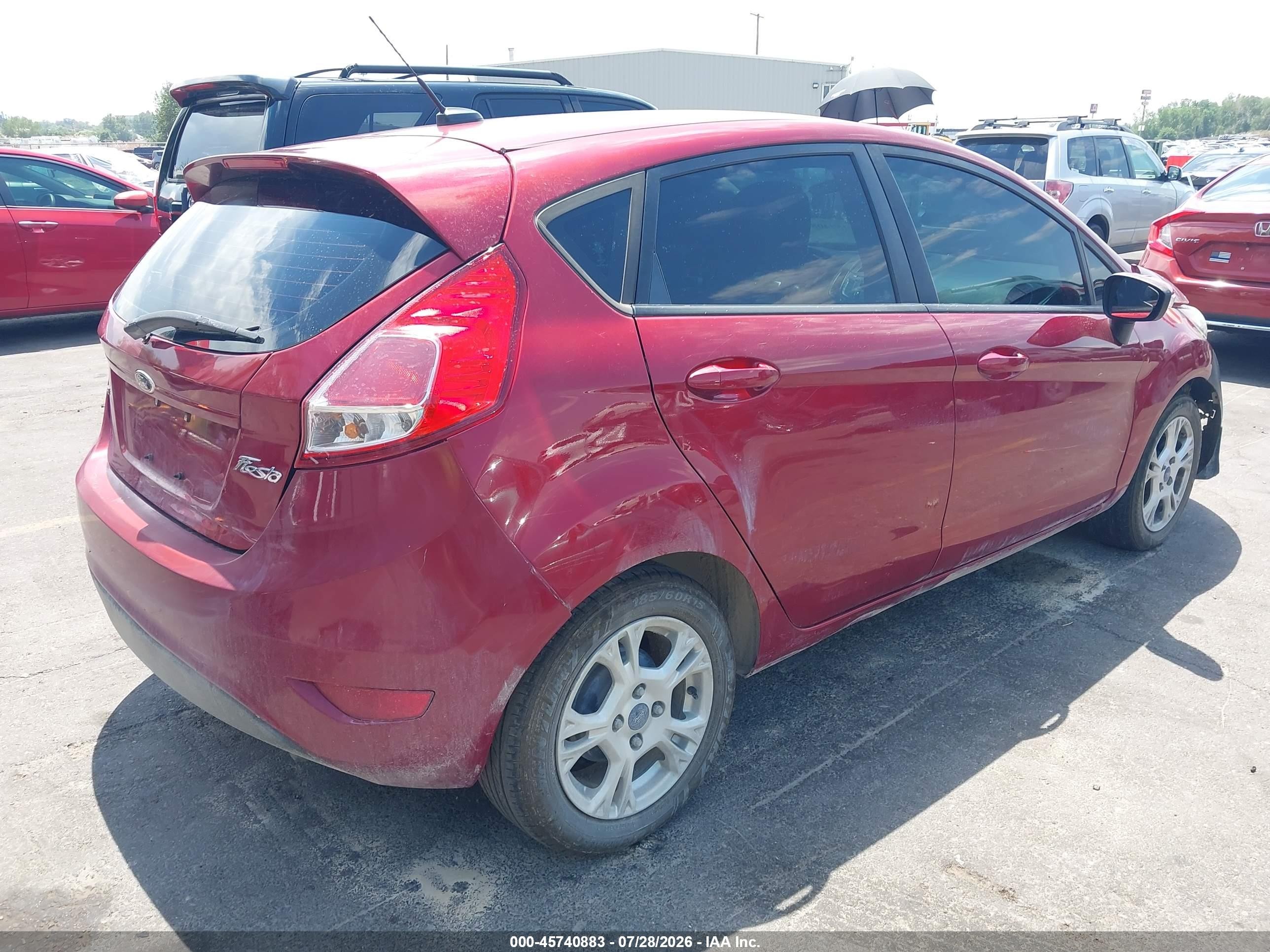 2014 Ford Fiesta Se Red vin: 3FADP4EJ4EM243715