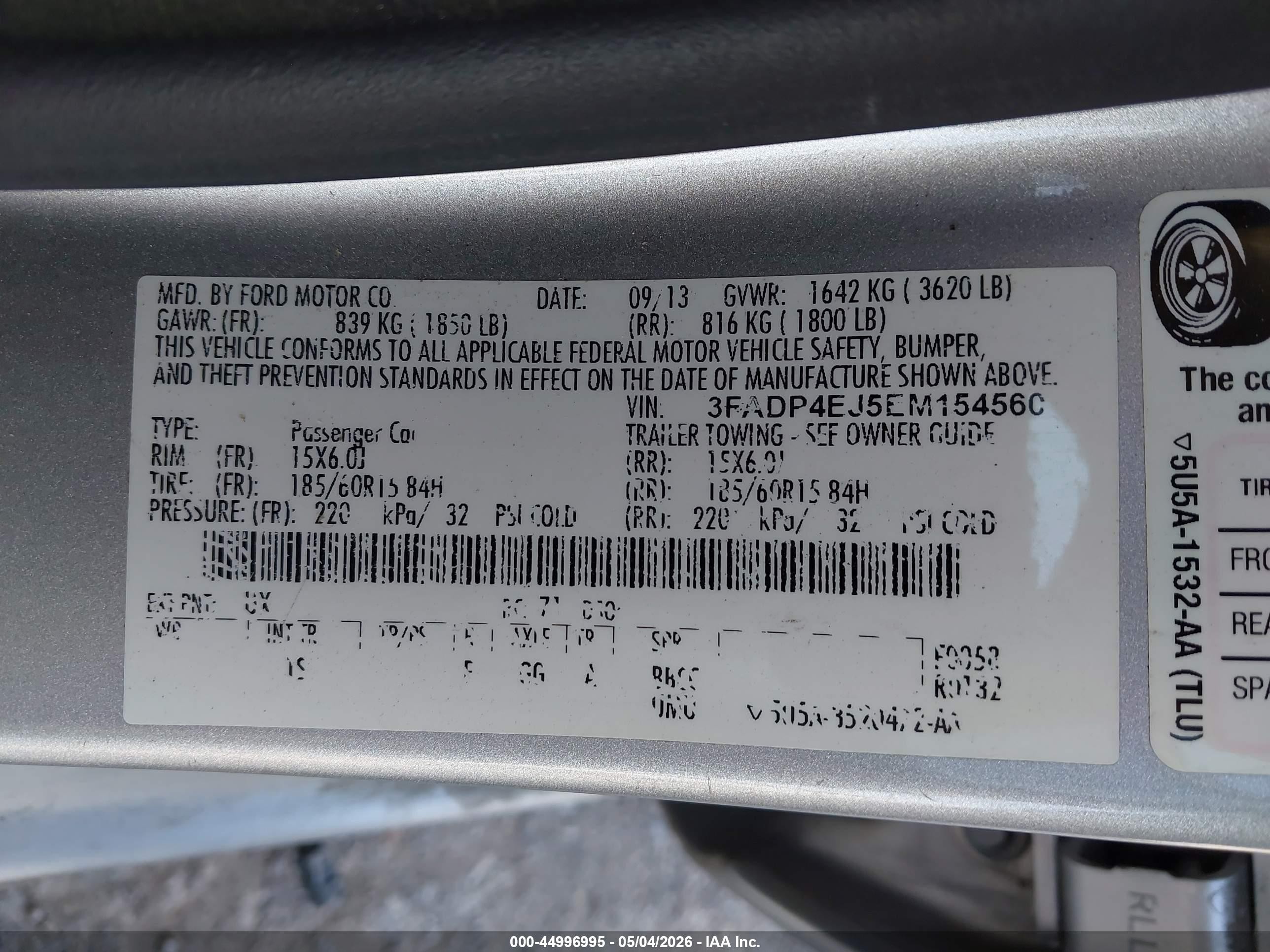 2014 Ford Fiesta Se Silver vin: 3FADP4EJ5EM154560