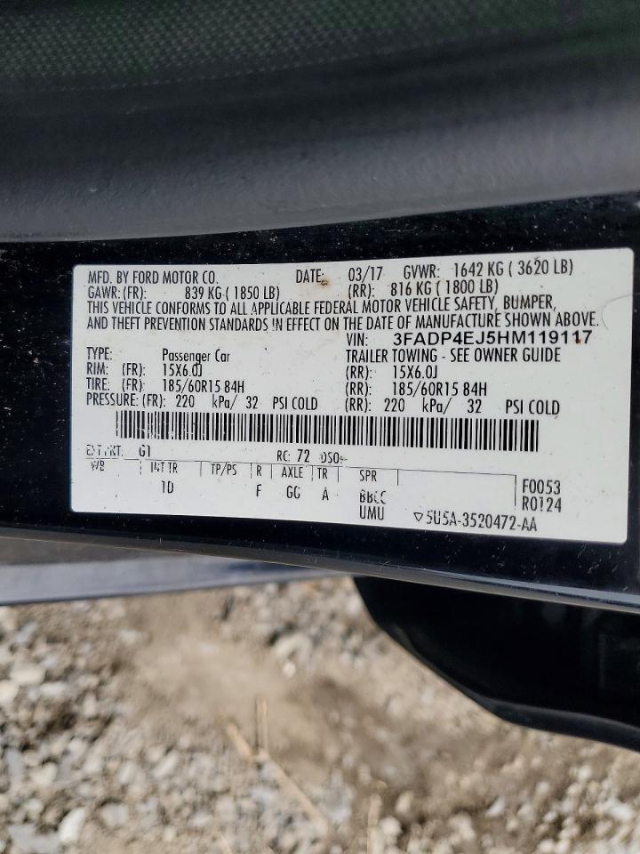2017 Ford Fiesta Se Черный vin: 3FADP4EJ5HM119117