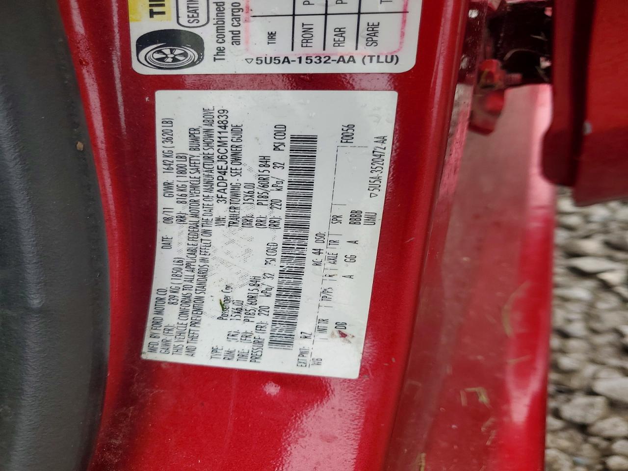 2012 Ford Fiesta Se Красный vin: 3FADP4EJ6CM114839