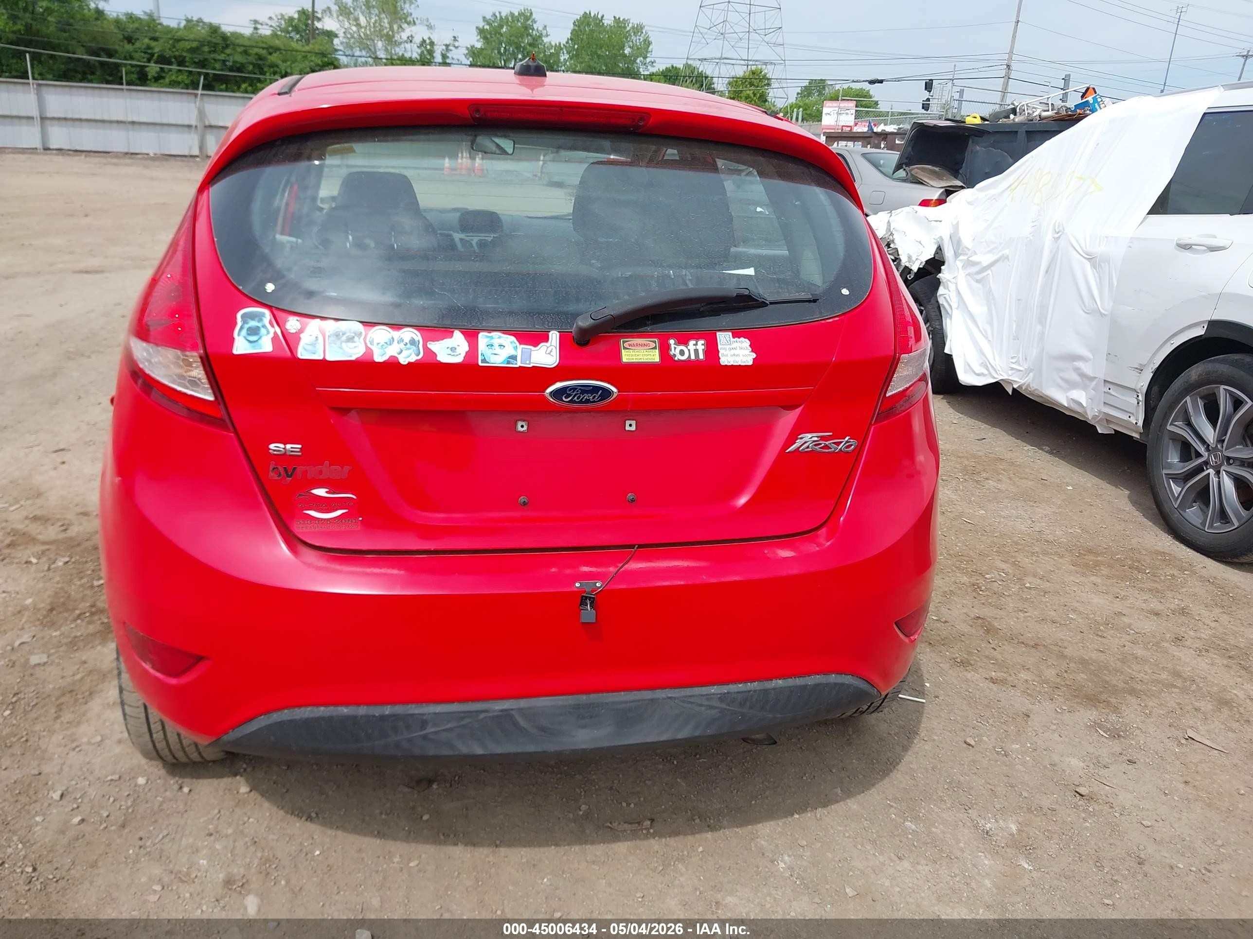 2013 Ford Fiesta Se Red vin: 3FADP4EJ6DM174850