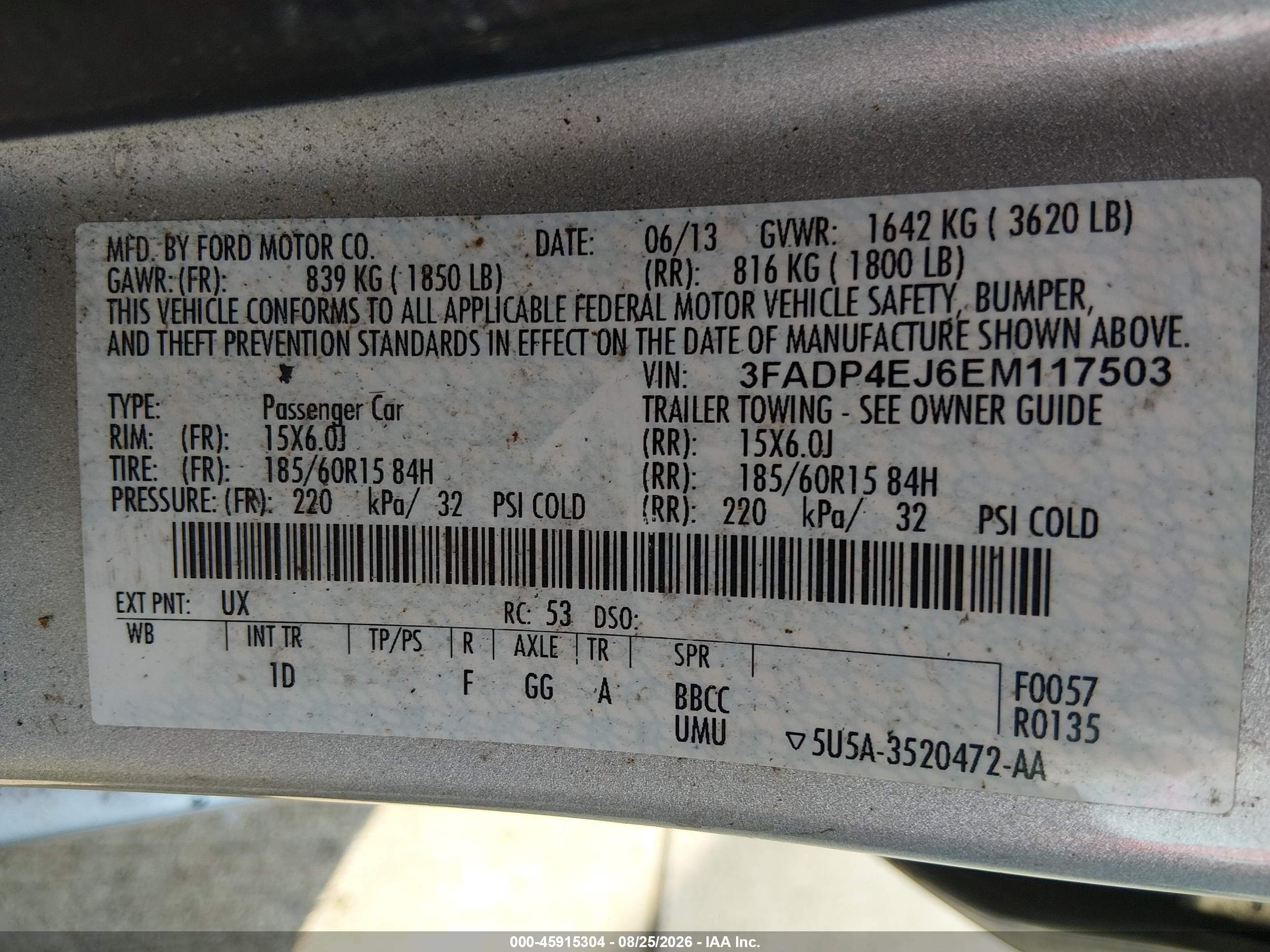 2014 Ford Fiesta Se Gray vin: 3FADP4EJ6EM117503