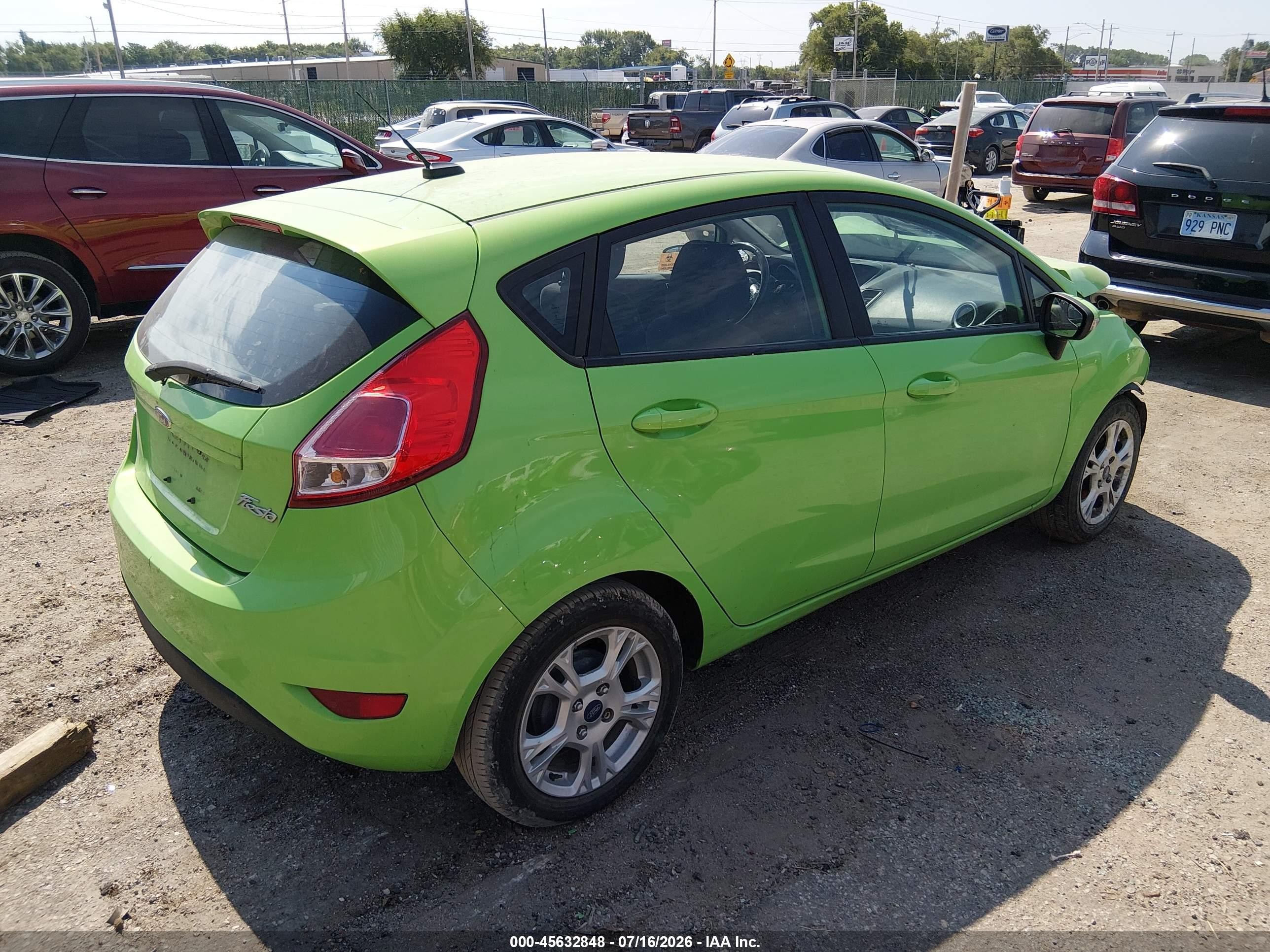 2014 Ford Fiesta Se Green vin: 3FADP4EJ6EM132941