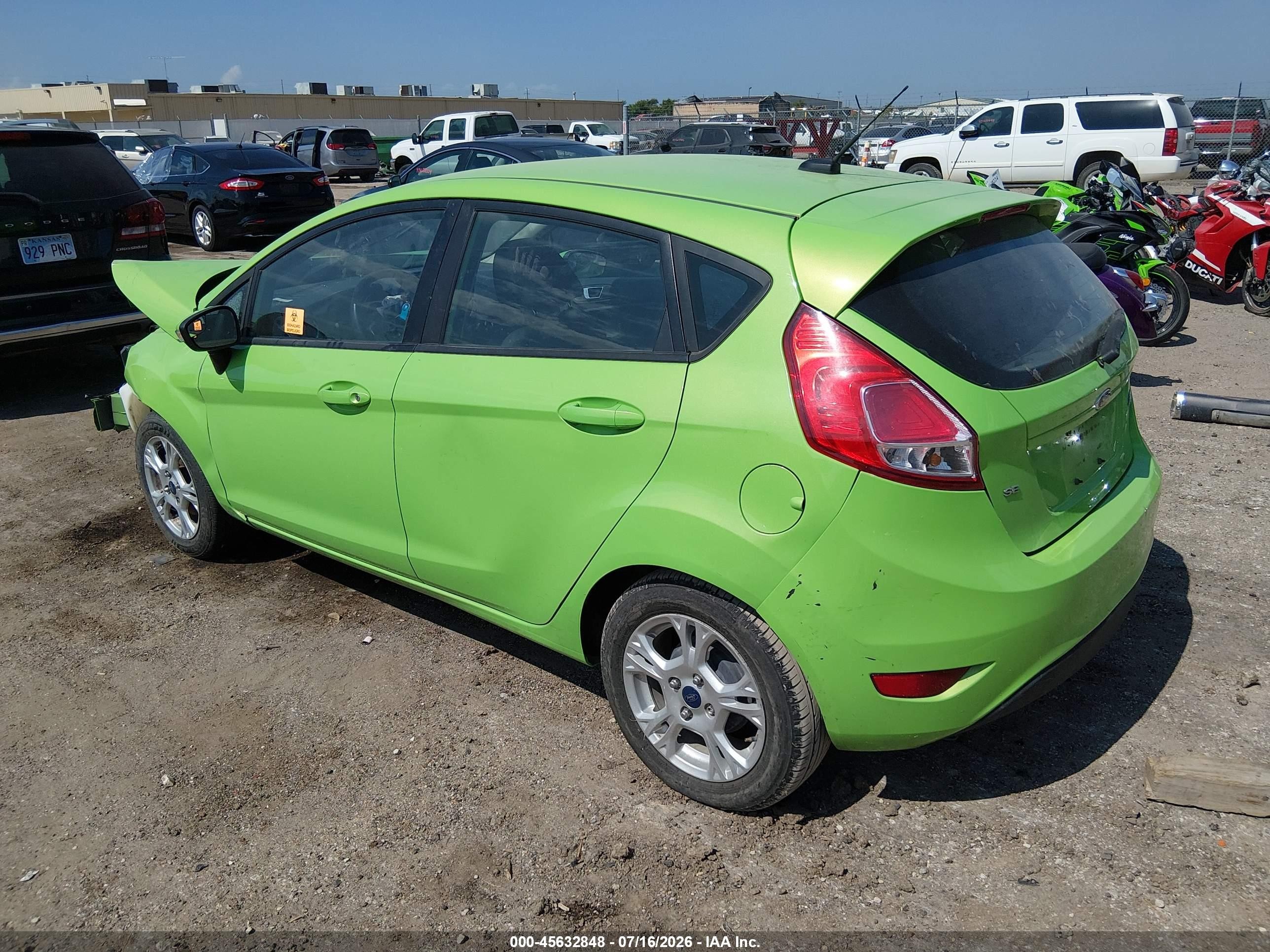 2014 Ford Fiesta Se Green vin: 3FADP4EJ6EM132941