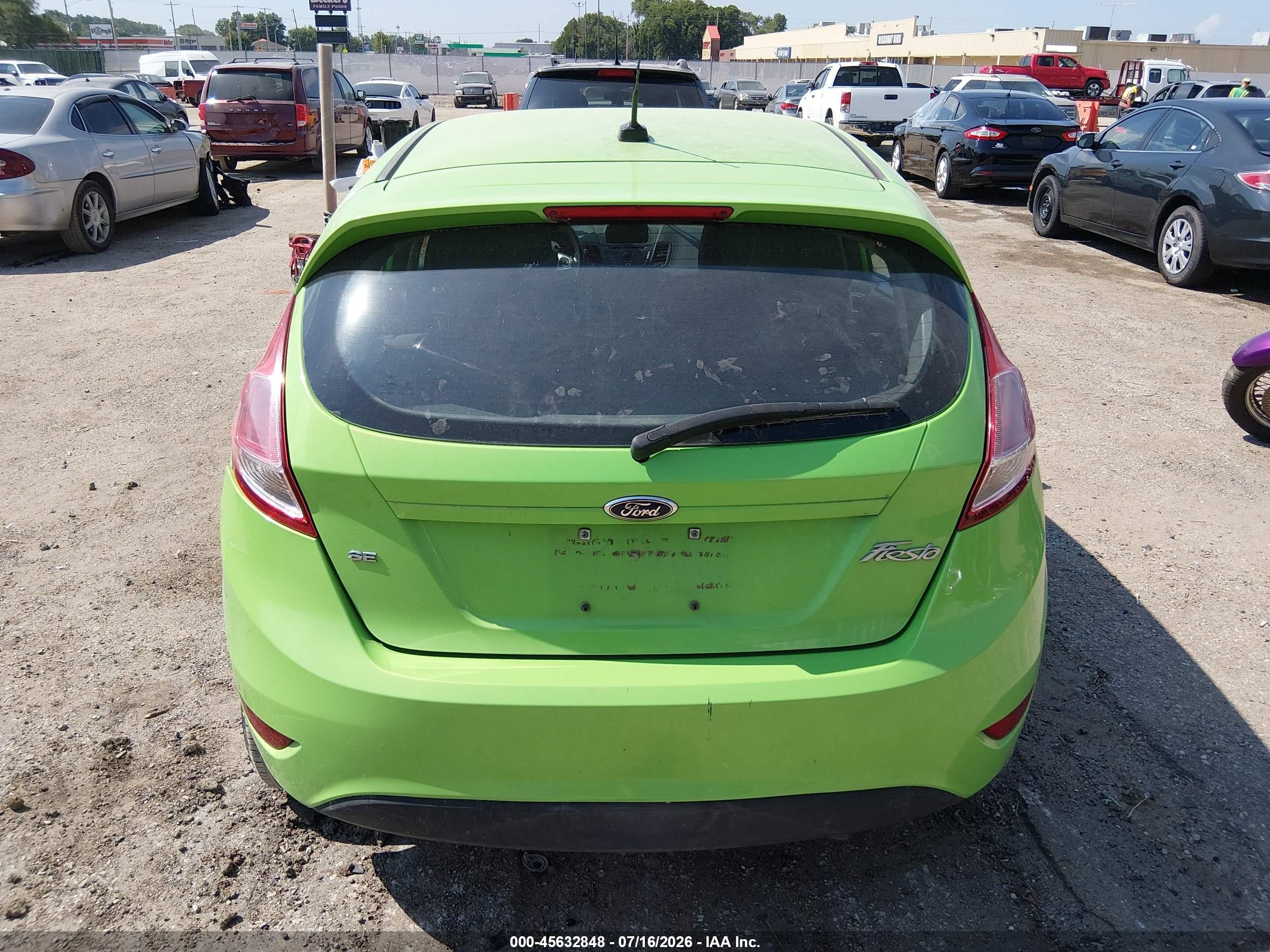 2014 Ford Fiesta Se Green vin: 3FADP4EJ6EM132941