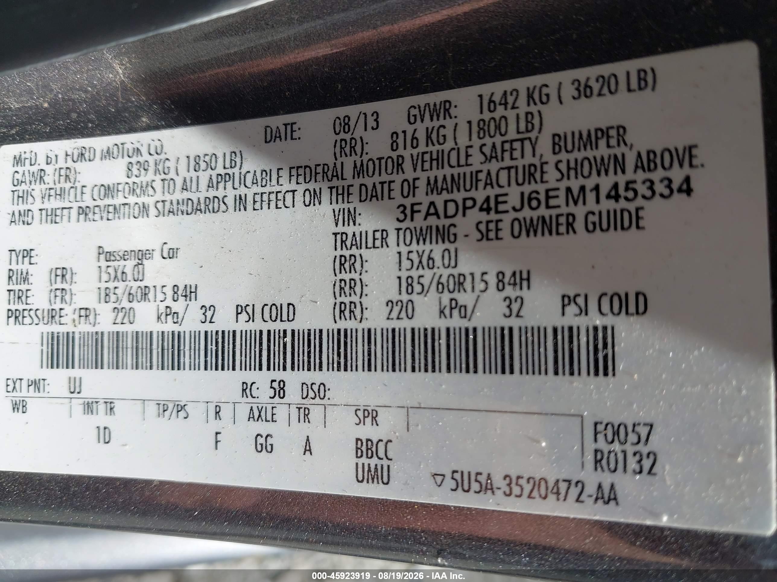2014 Ford Fiesta Se Gray vin: 3FADP4EJ6EM145334