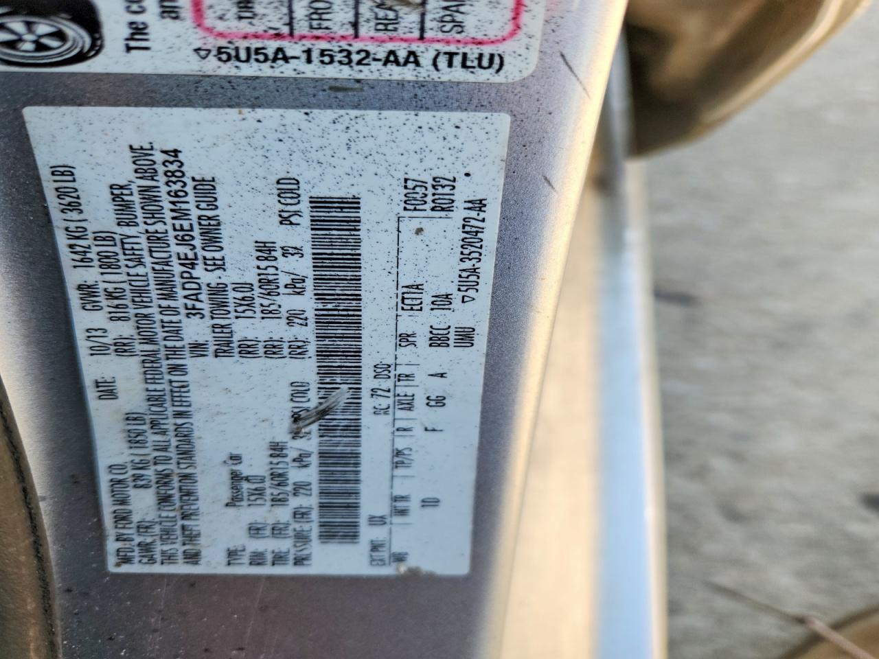 2014 Ford Fiesta Se Silver vin: 3FADP4EJ6EM163834