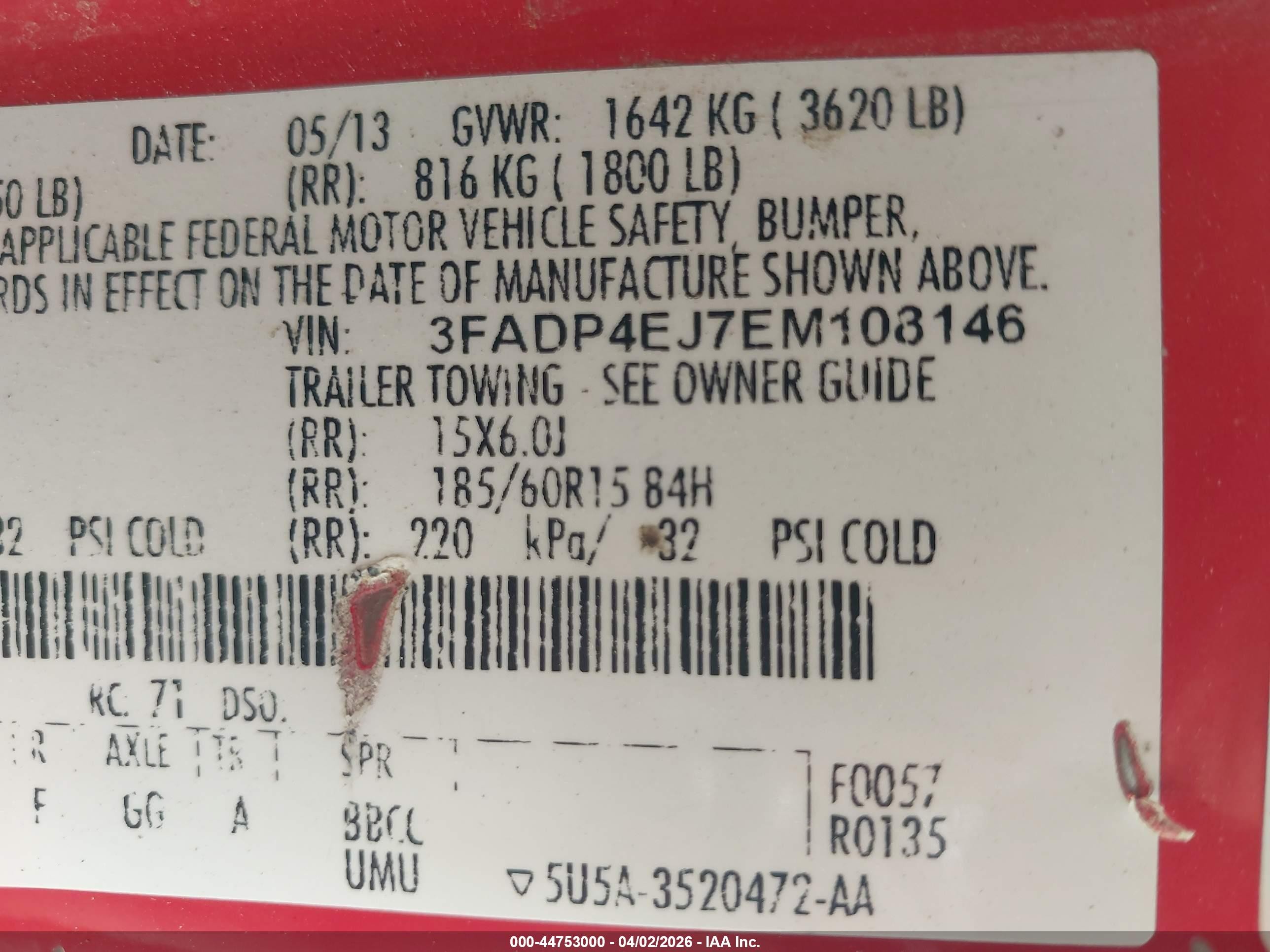 2014 Ford Fiesta Se Red vin: 3FADP4EJ7EM108146