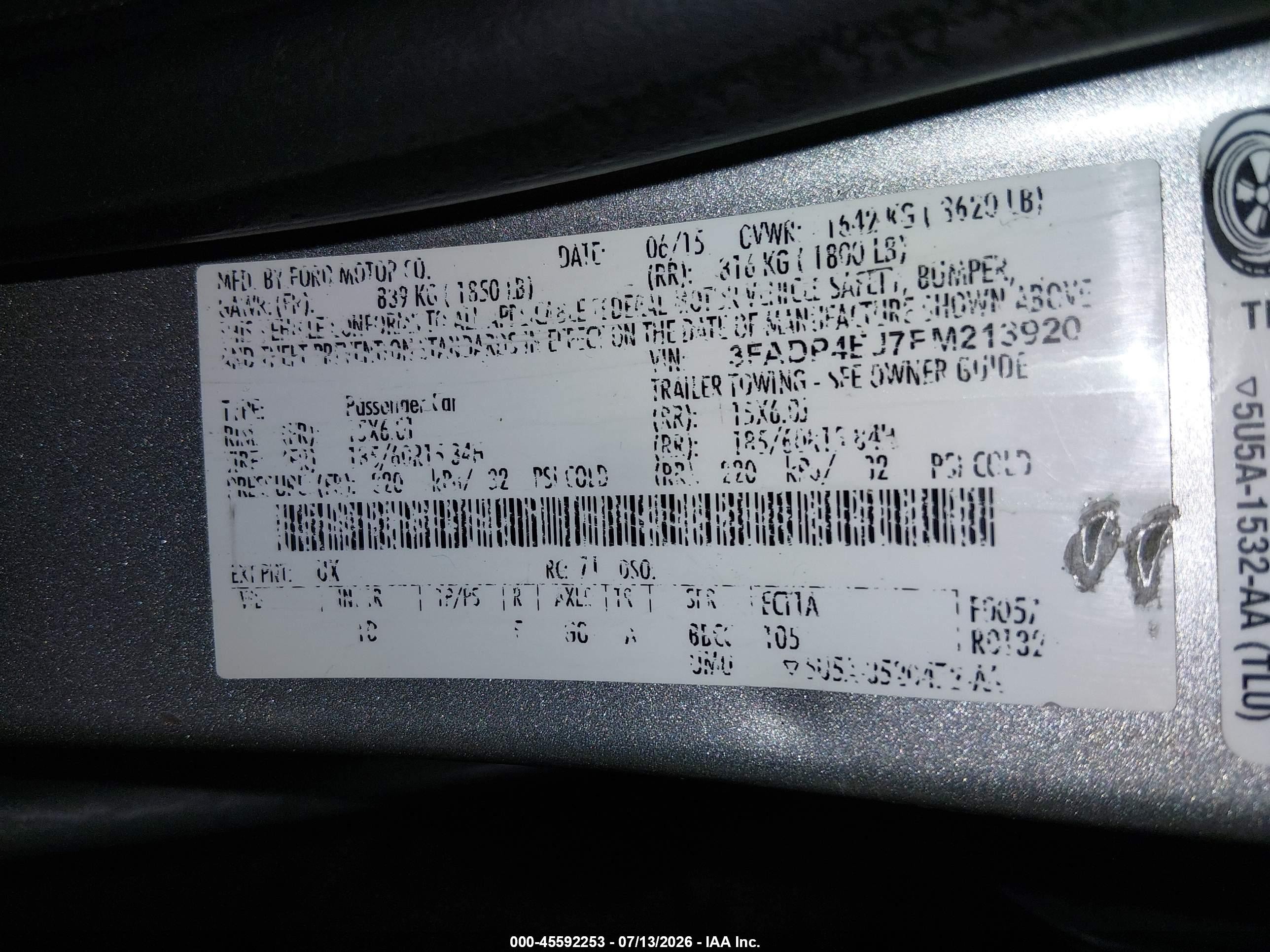 2015 Ford Fiesta Se Silver vin: 3FADP4EJ7FM213920