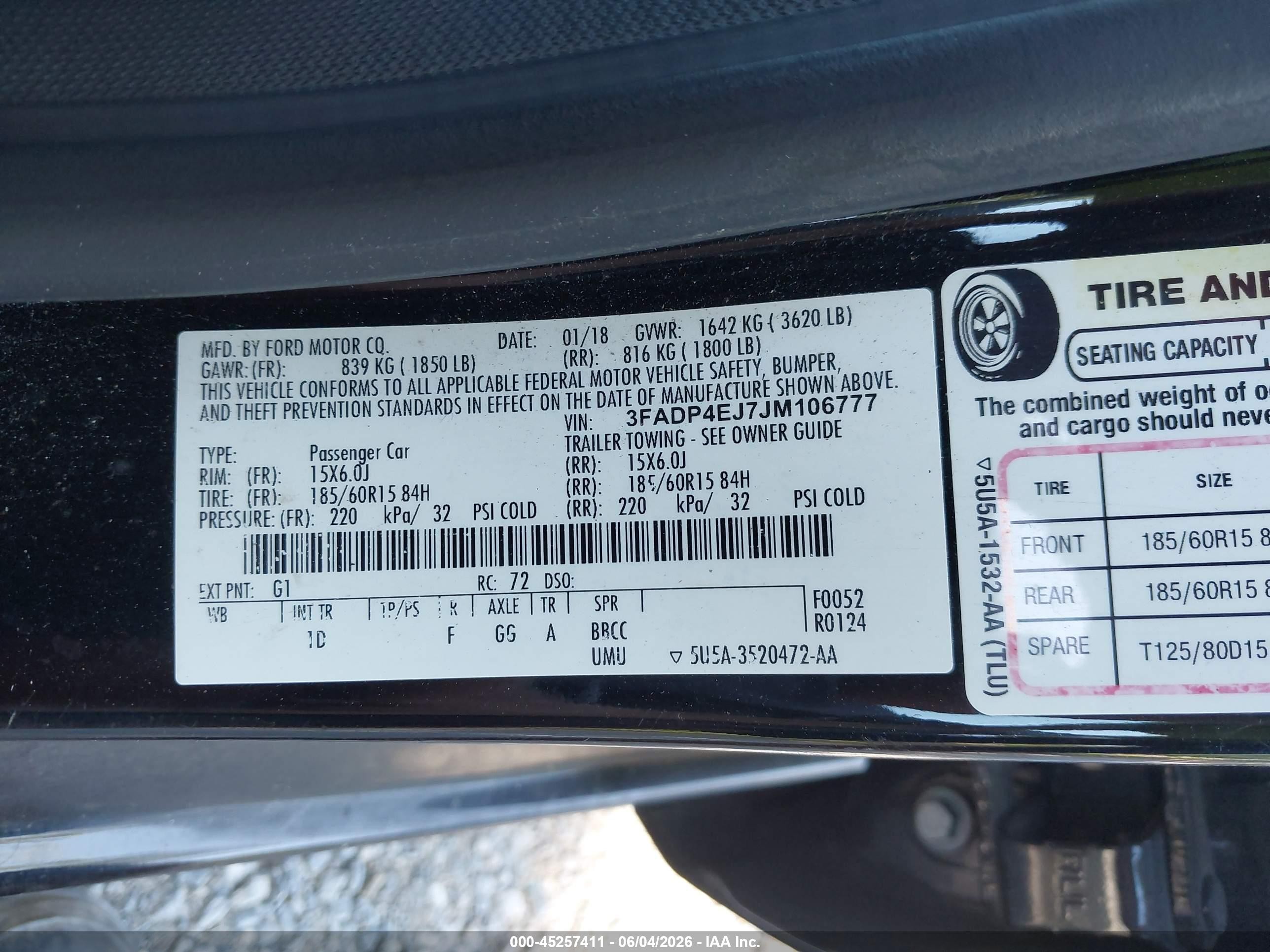 2018 Ford Fiesta Se Black vin: 3FADP4EJ7JM106777