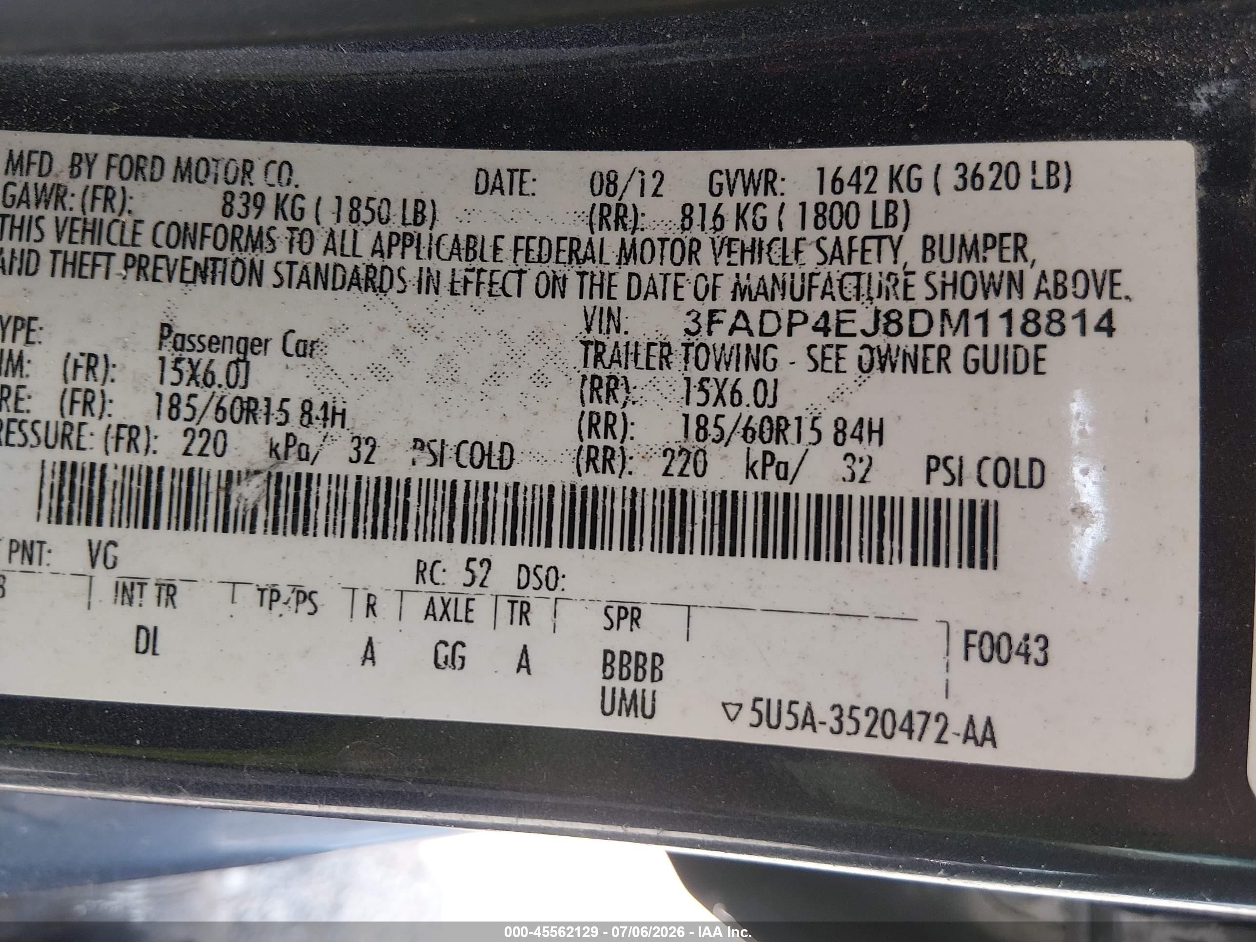 2013 Ford Fiesta Se Purple vin: 3FADP4EJ8DM118814