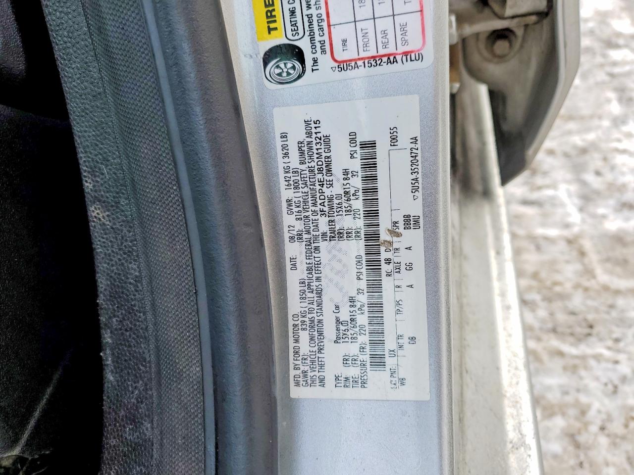 2013 Ford Fiesta Se Silver vin: 3FADP4EJ8DM132115