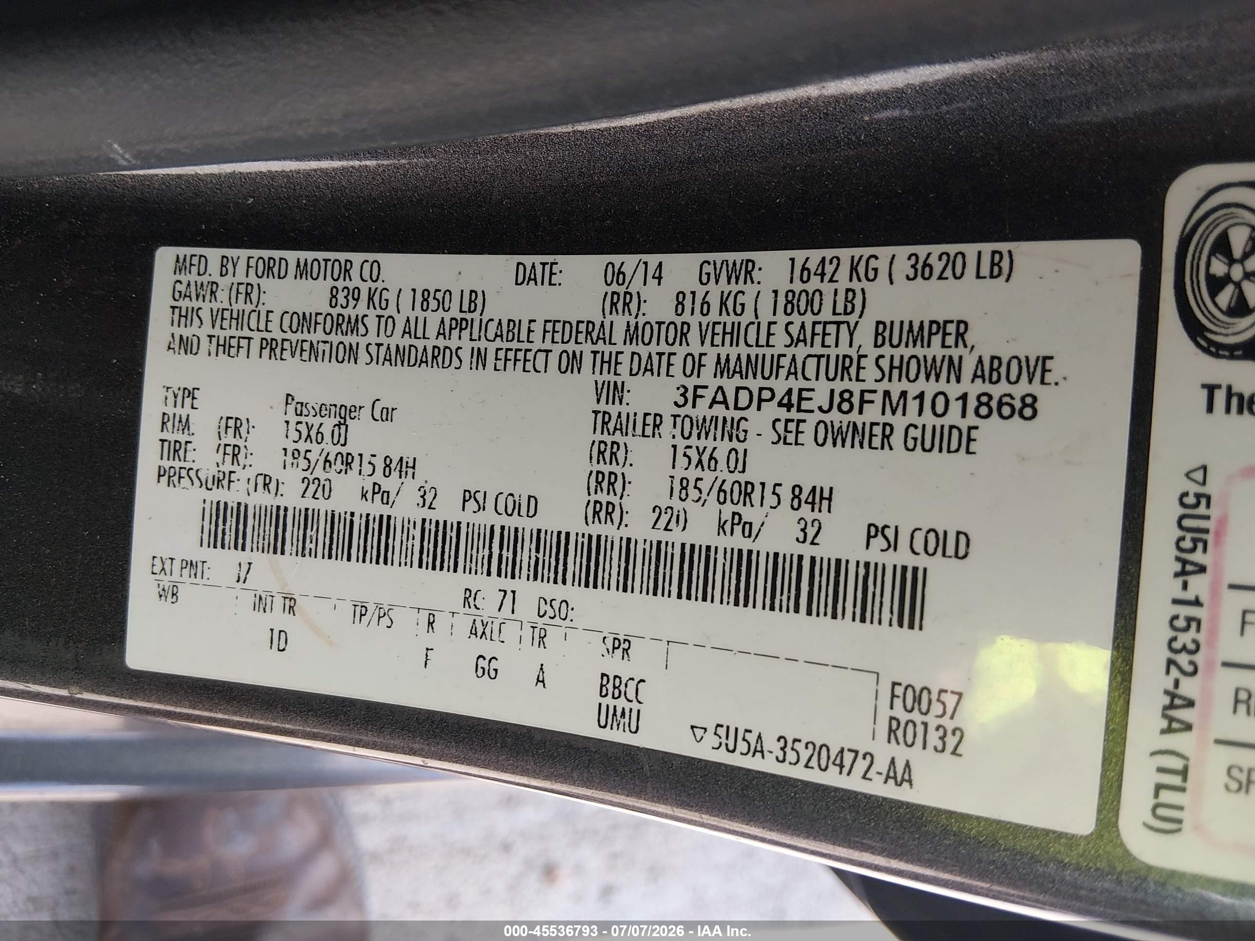 2015 Ford Fiesta Se Gray vin: 3FADP4EJ8FM101868