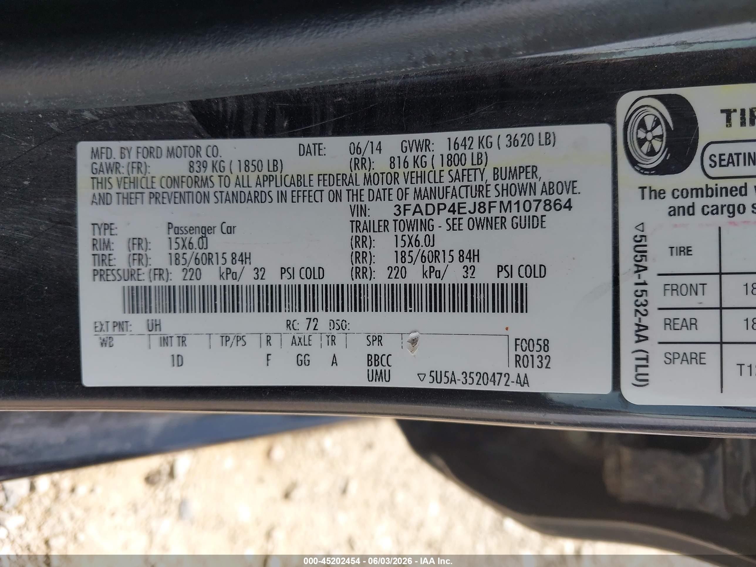 2015 Ford Fiesta Se Black vin: 3FADP4EJ8FM107864