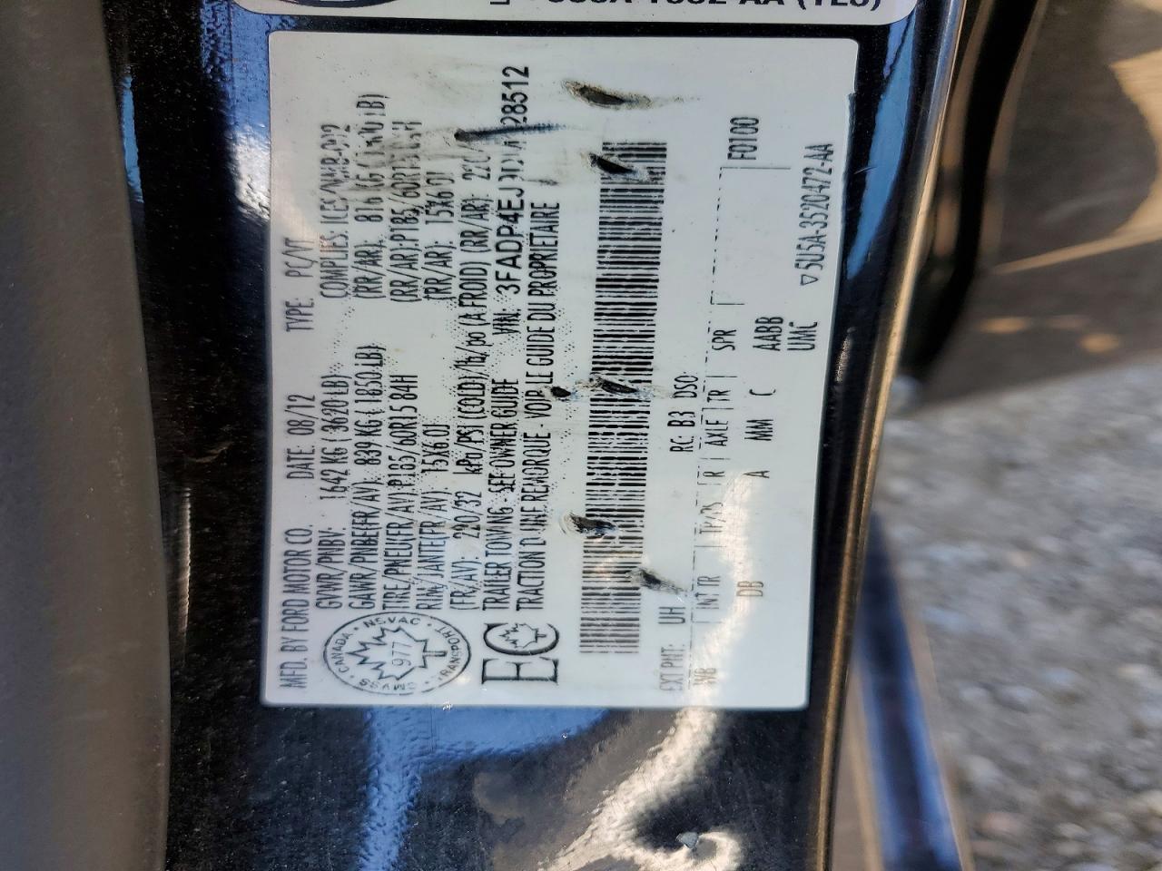 2013 Ford Fiesta Se Black vin: 3FADP4EJ9DM128512